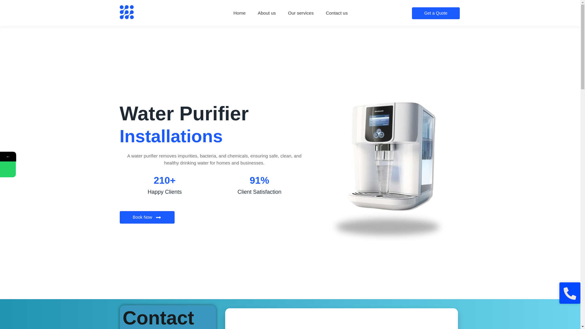 website screenshot of https://waterpurifierservicevizag.in/