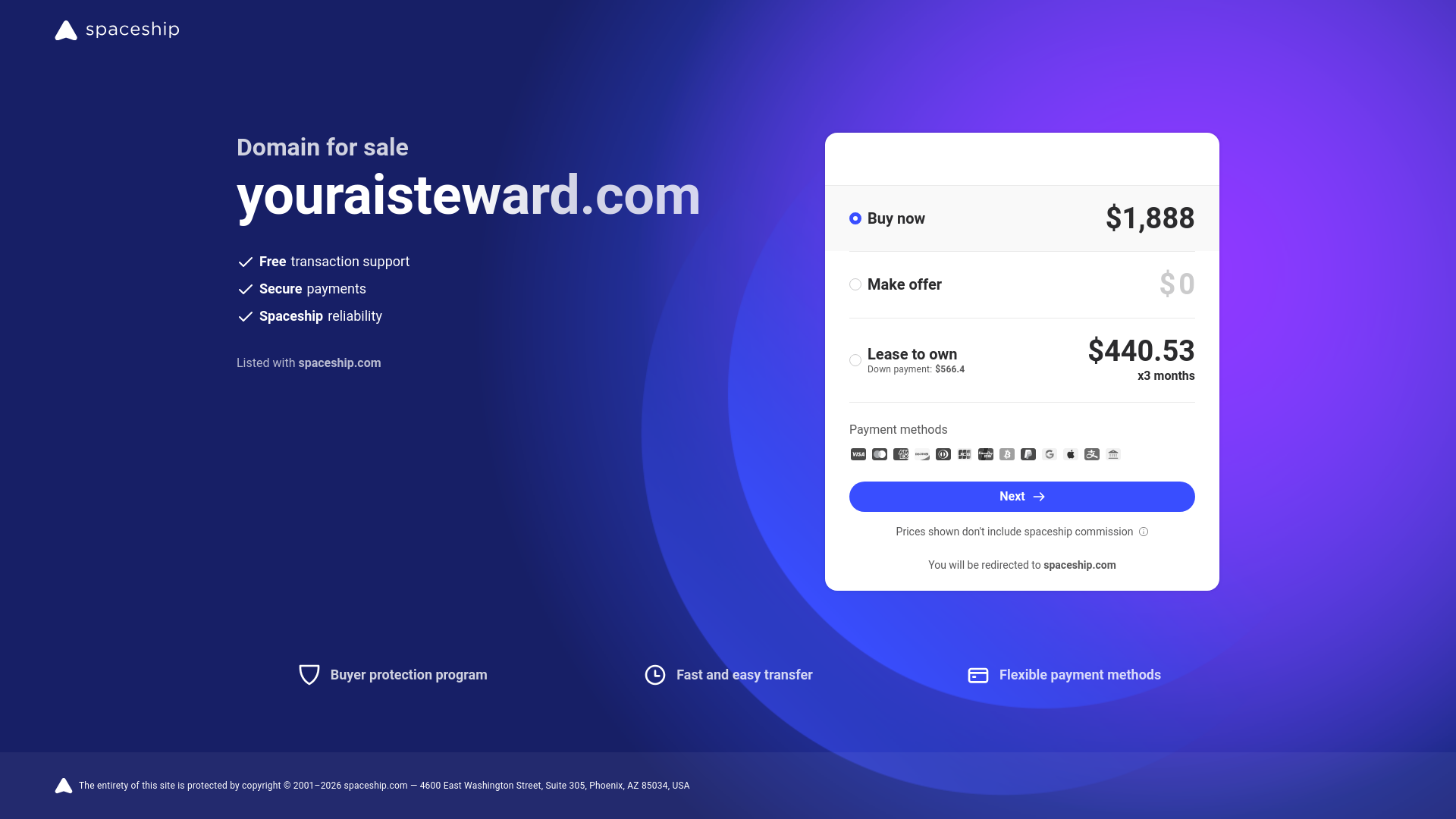 website screenshot of https://youraisteward.com/