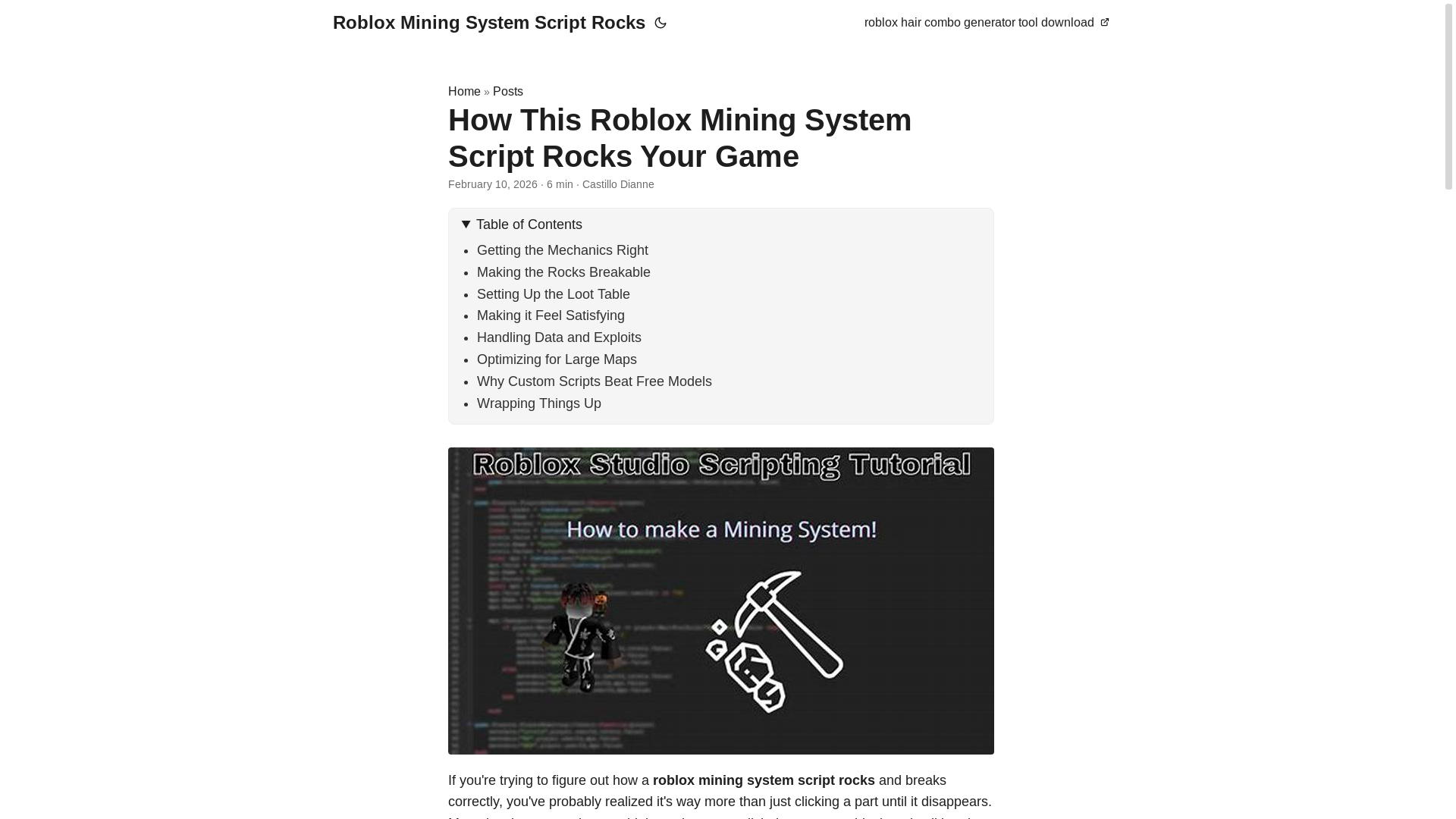 website screenshot of https://roblox-mining-system-script-rocks.pages.dev/