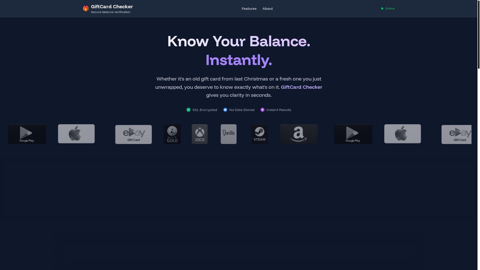 website screenshot of https://checkcard.pages.dev/