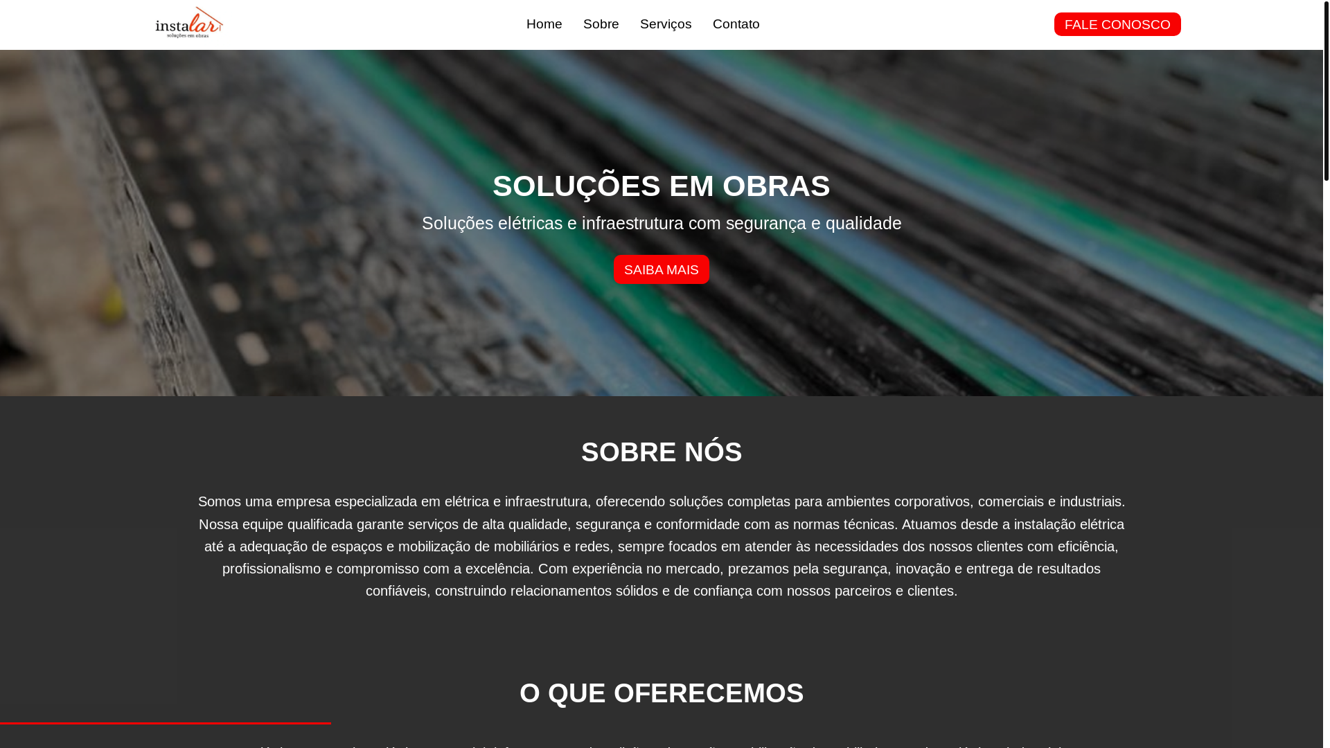 website screenshot of https://instalarsolucoesobras.com.br/
