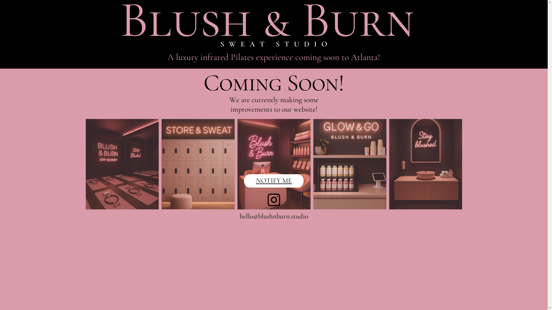 website screenshot of https://blushnburn.studio/
