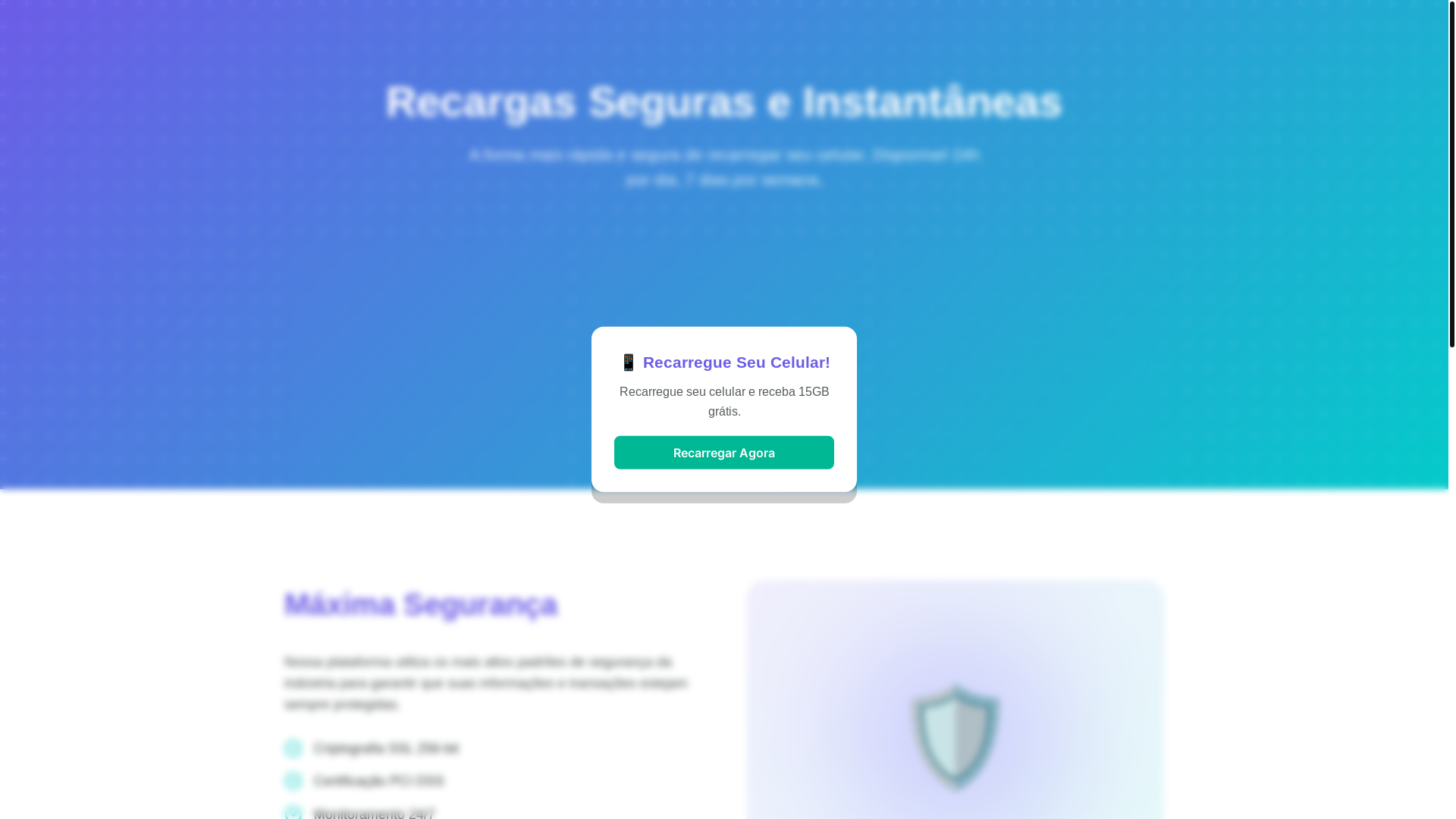 website screenshot of https://recarregueaquii.shop/