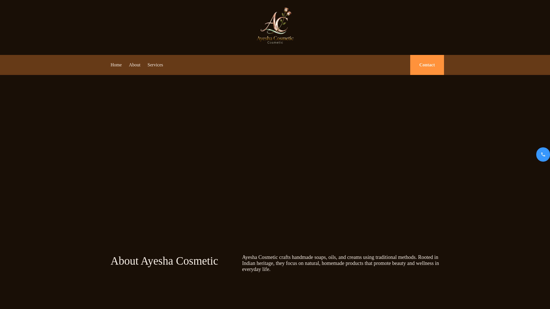 website screenshot of https://ayeshacosmetic.in/