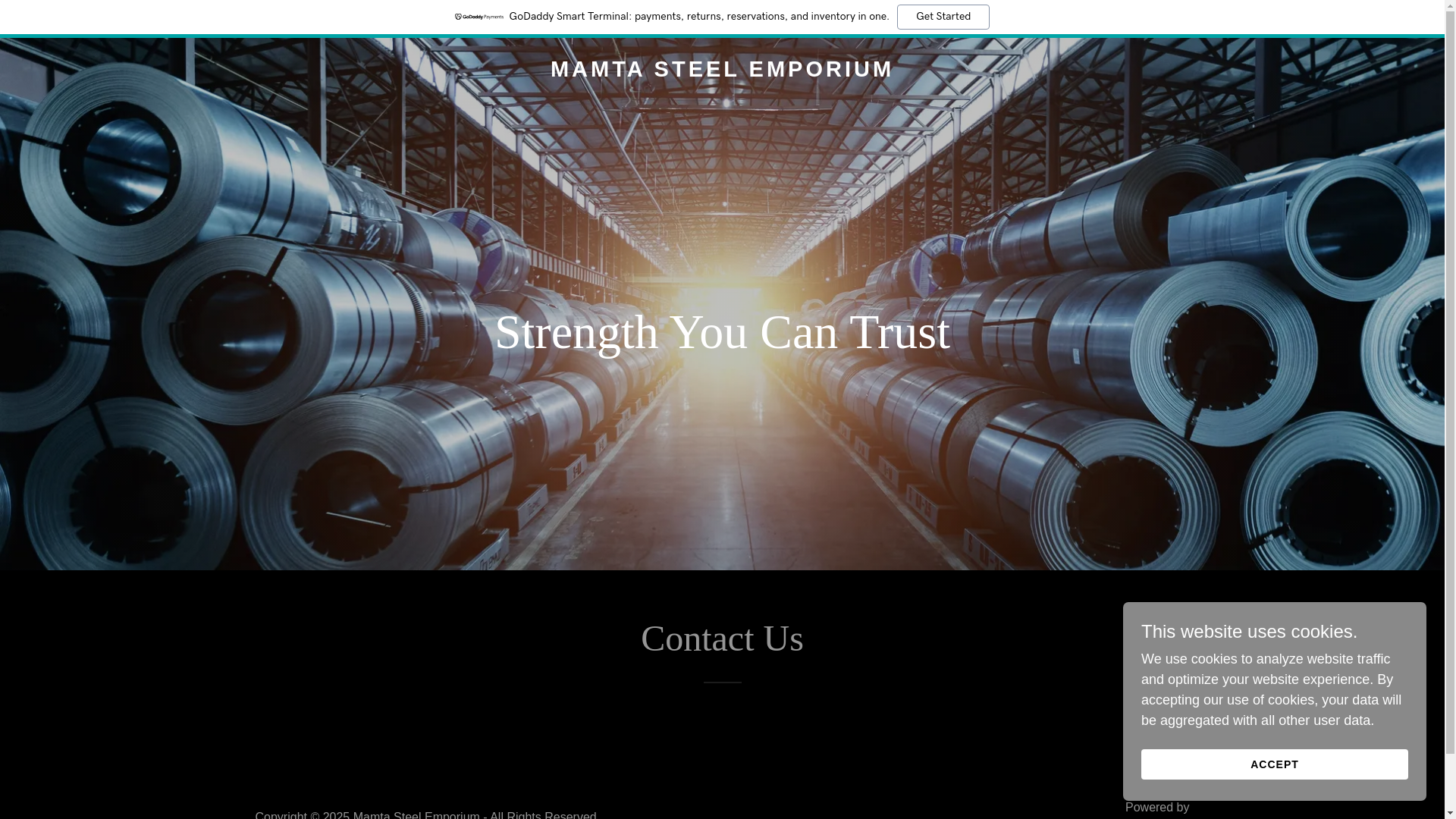 website screenshot of https://mamtasteels.in/
