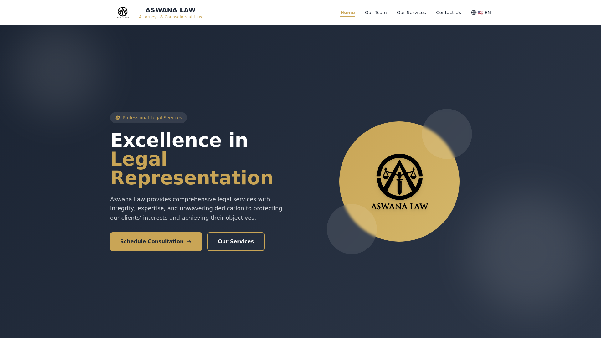 website screenshot of https://aswana-law-ui-test.pages.dev/