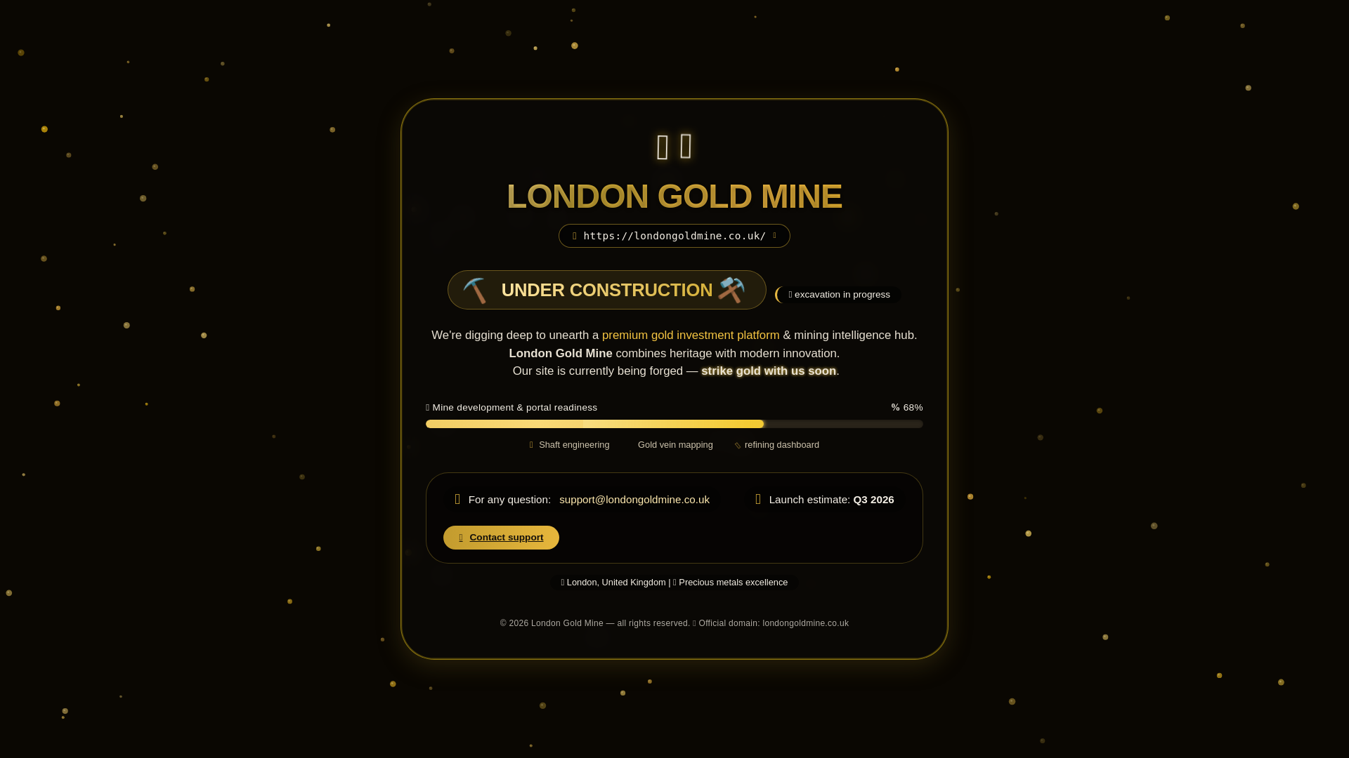 website screenshot of https://londongoldmine.co.uk/