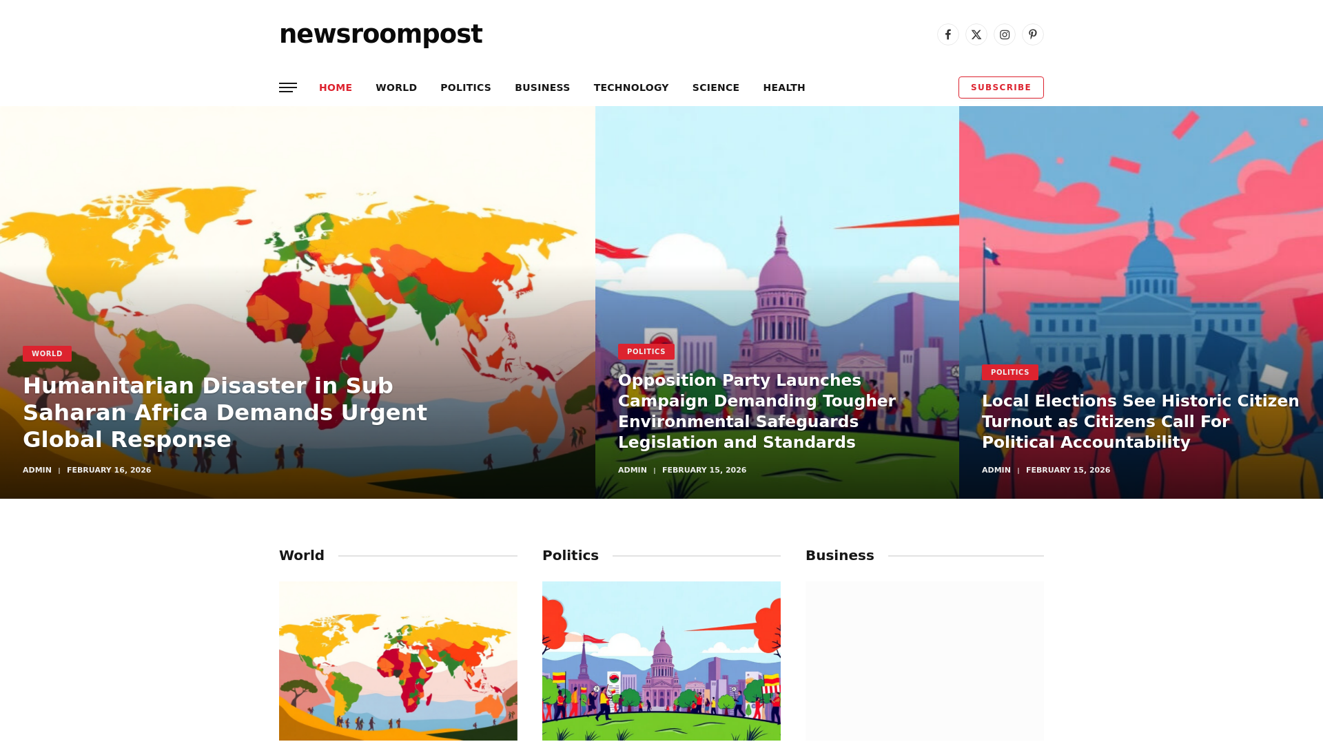 website screenshot of https://newsroompost.co.uk/