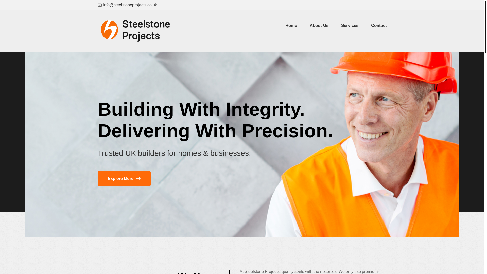 website screenshot of https://steelstoneprojects.co.uk/