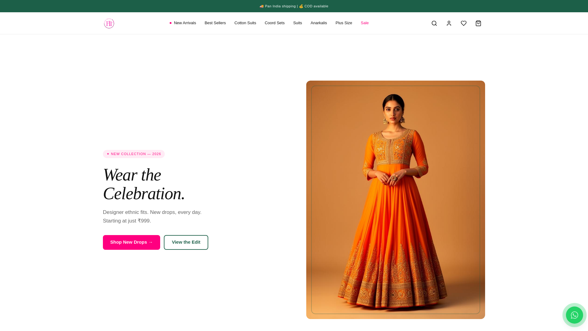 website screenshot of https://heertrendz.com