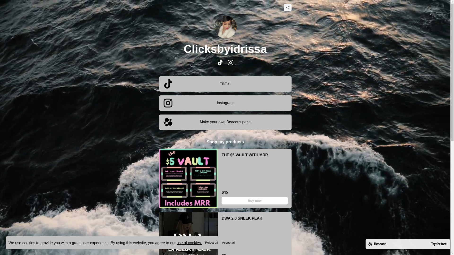 website screenshot of https://clicksbyidrissa.com/