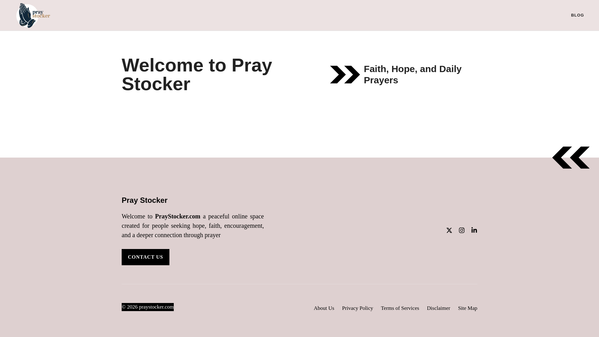 website screenshot of https://praystocker.com/