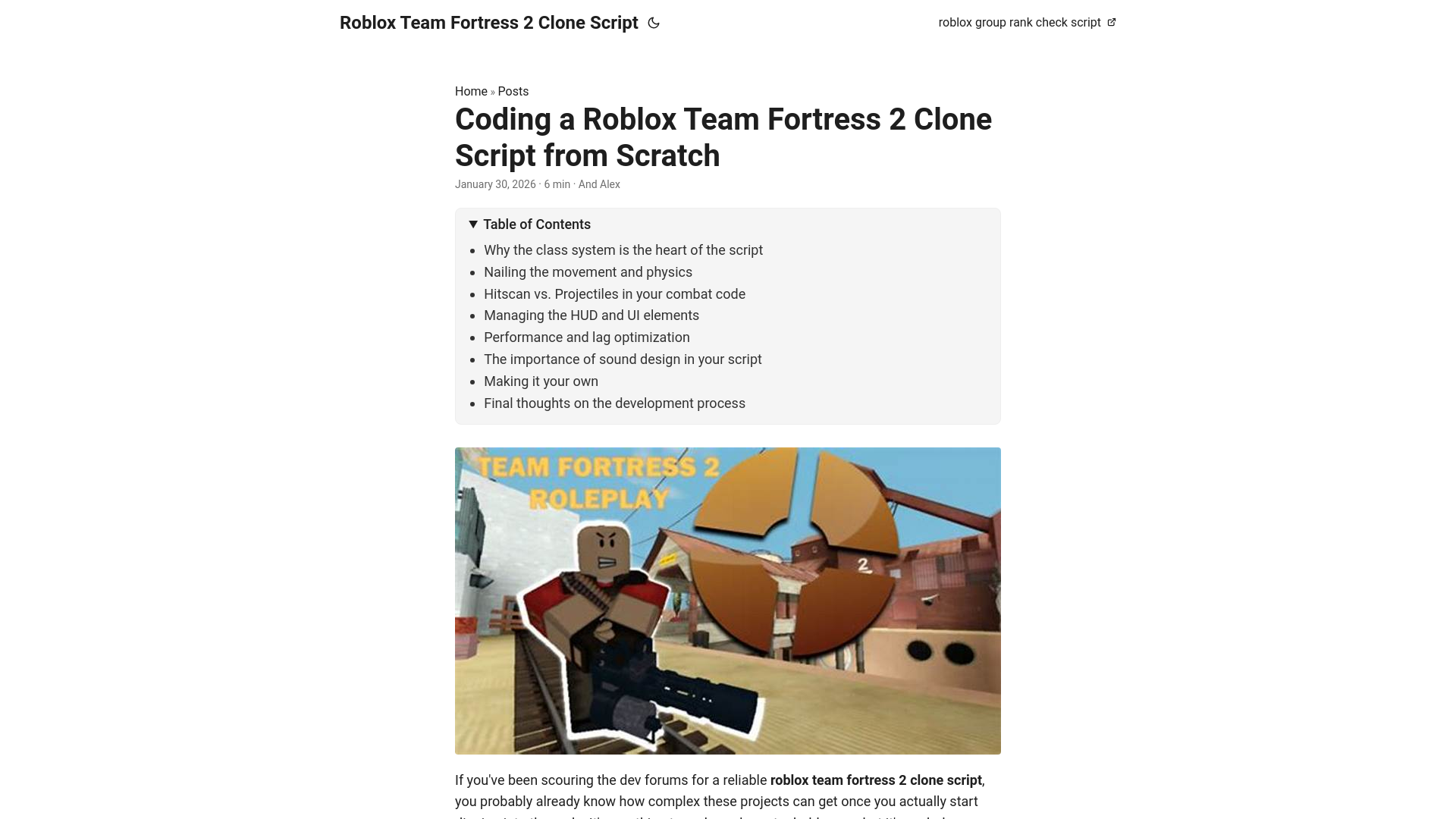 website screenshot of https://roblox-team-fortress-2-clone-script.pages.dev/