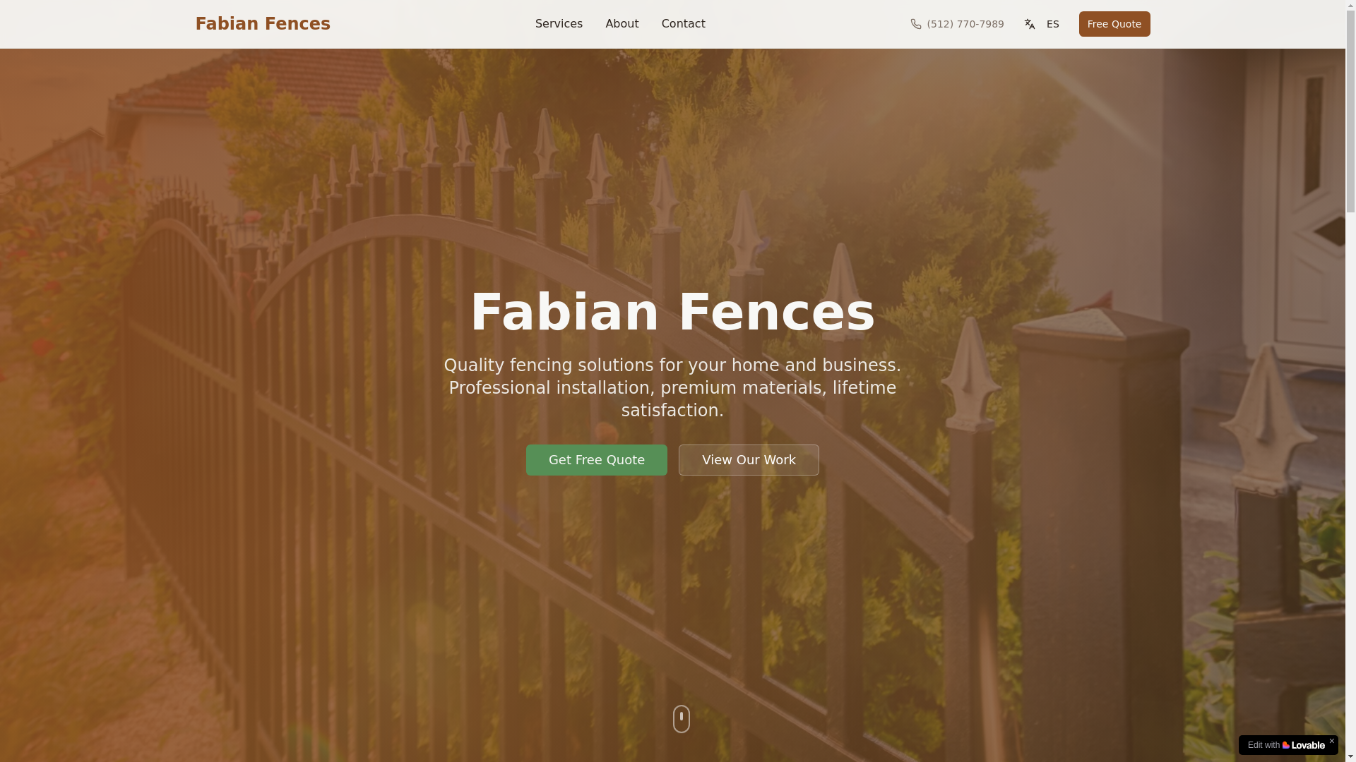 website screenshot of https://fabianfences.com/