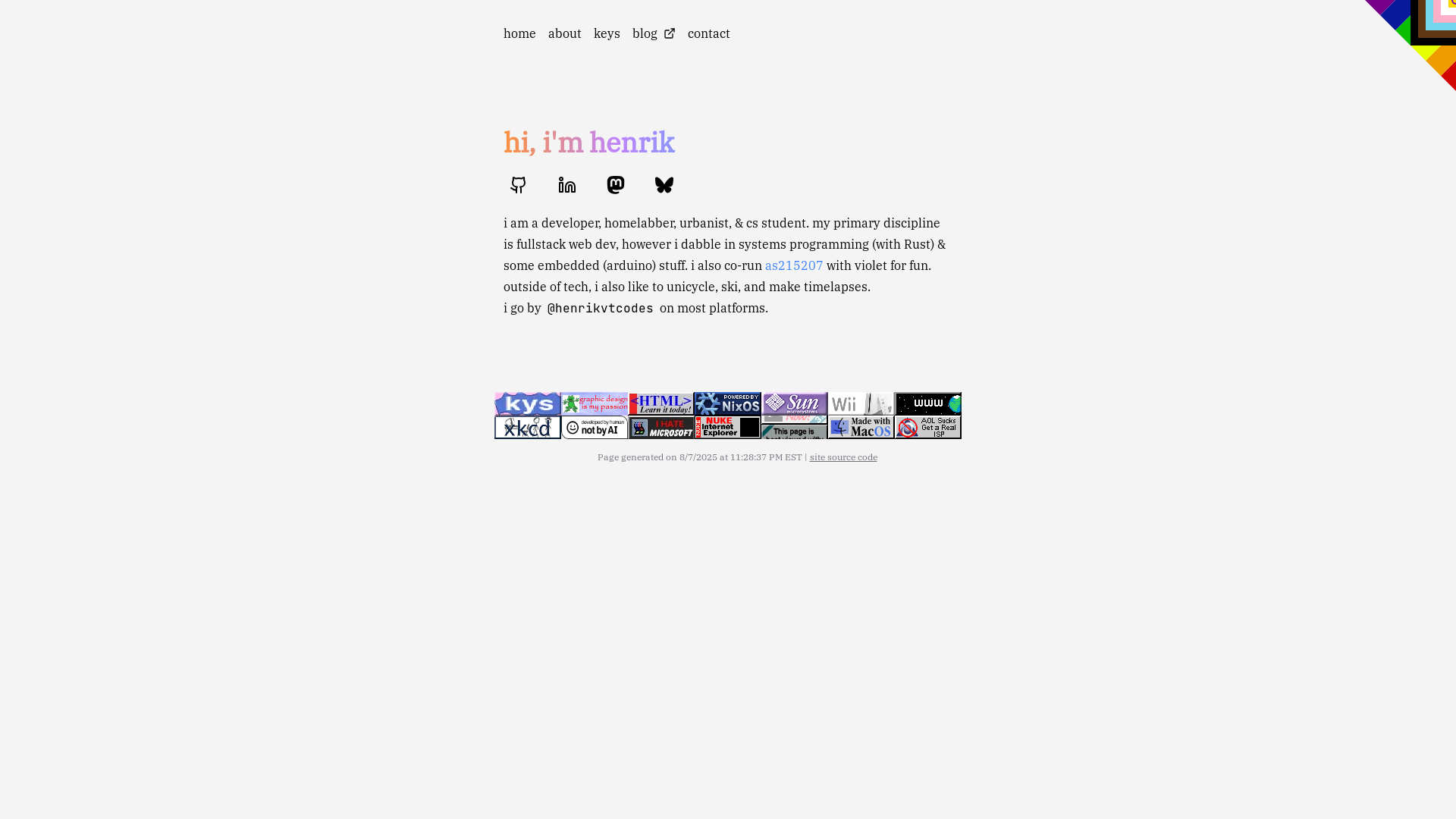 website screenshot of https://henrikvtcom-website.pages.dev/