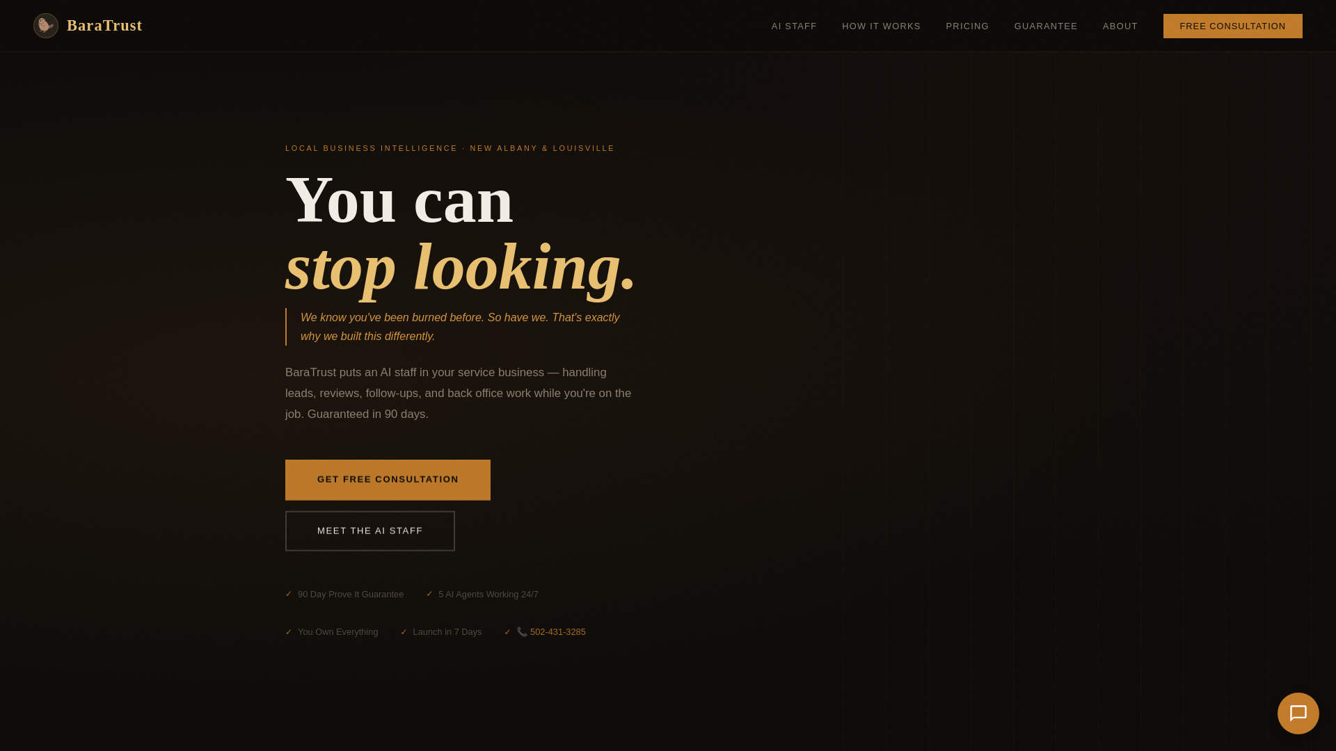 website screenshot of https://baratrust.com/