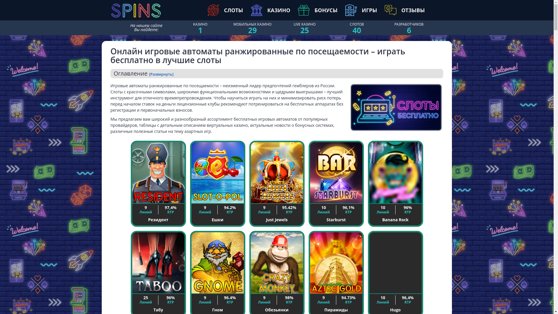 website screenshot of https://spintop-cazinos.ru/