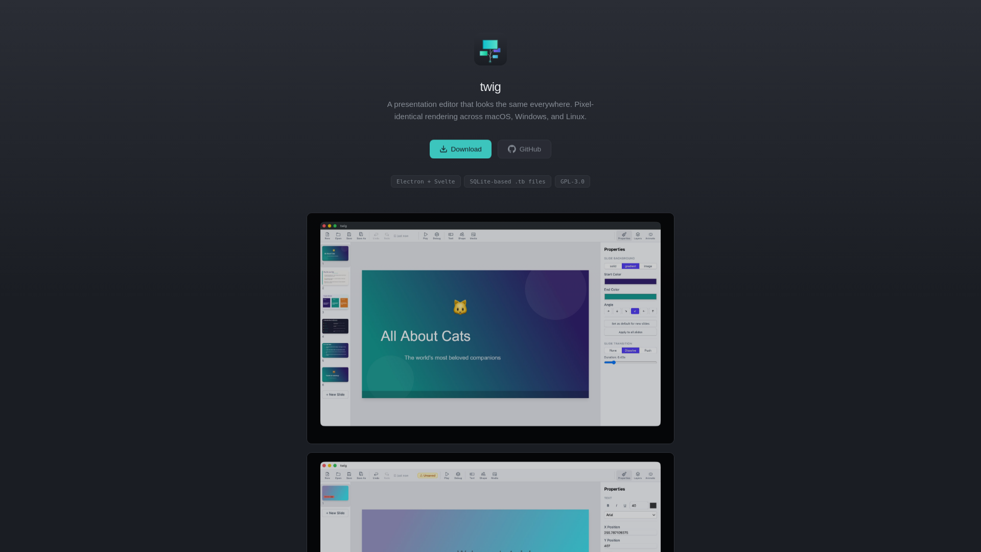 website screenshot of https://twig-site.pages.dev/