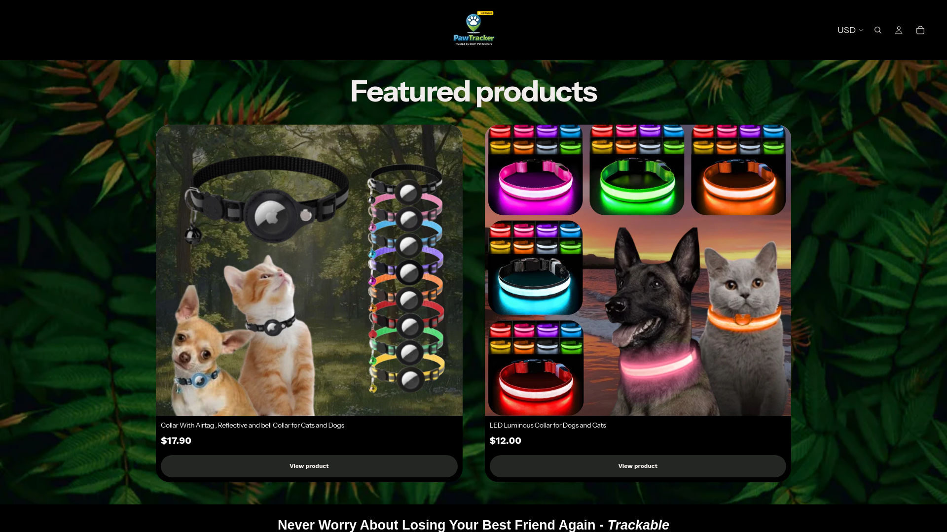 website screenshot of https://pawtracker.online/