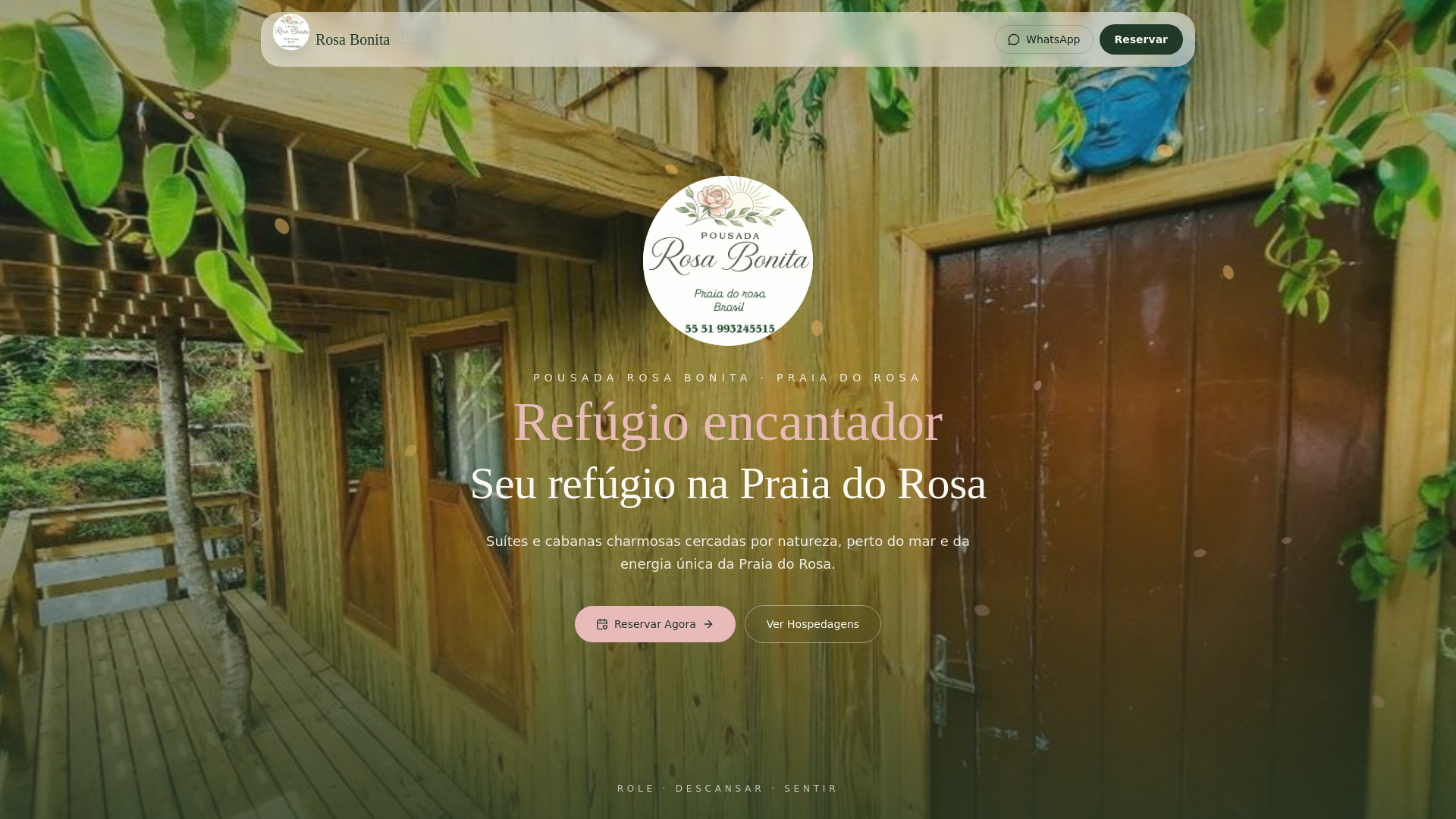 website screenshot of https://pousadarosabonita.com.br/