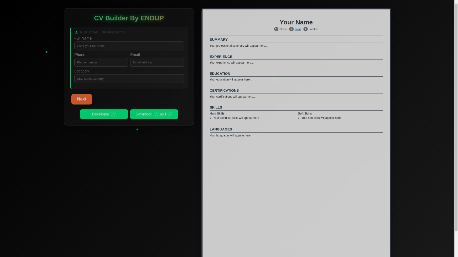 website screenshot of https://cv22.pages.dev/