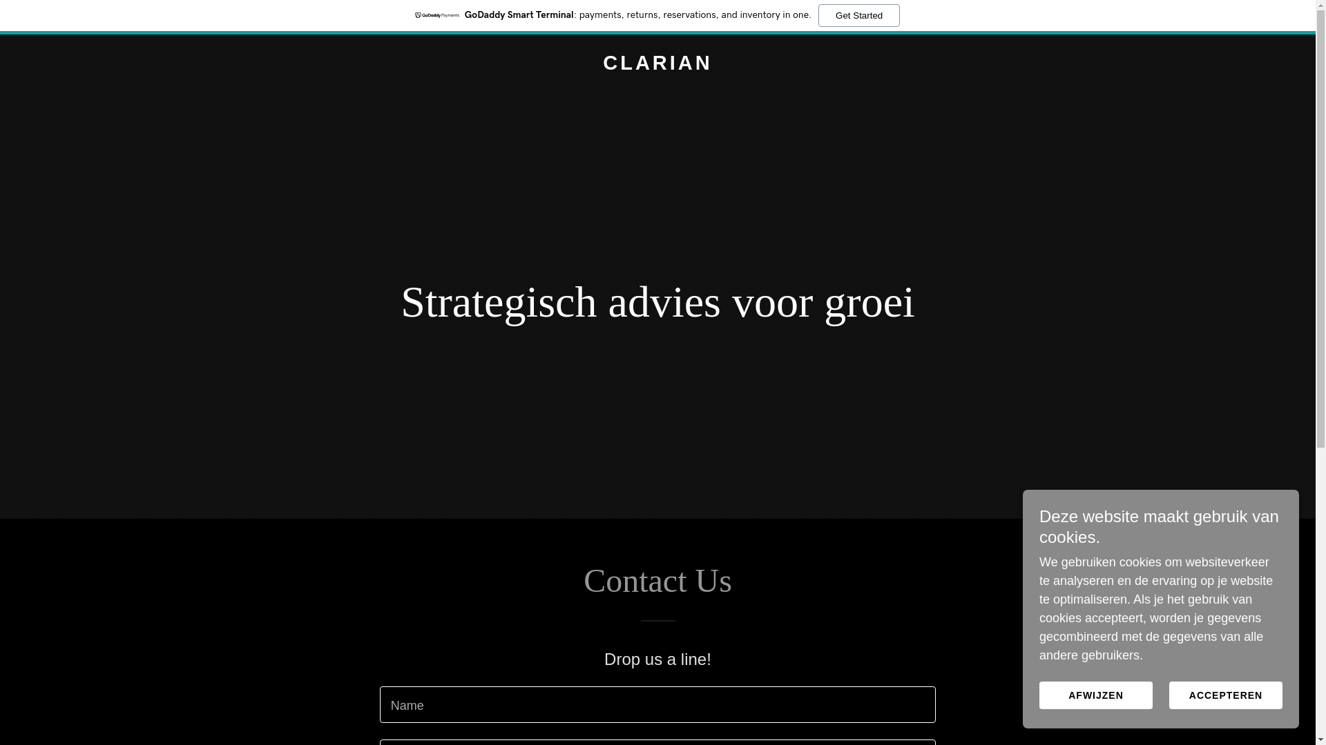 website screenshot of https://clarian.be/