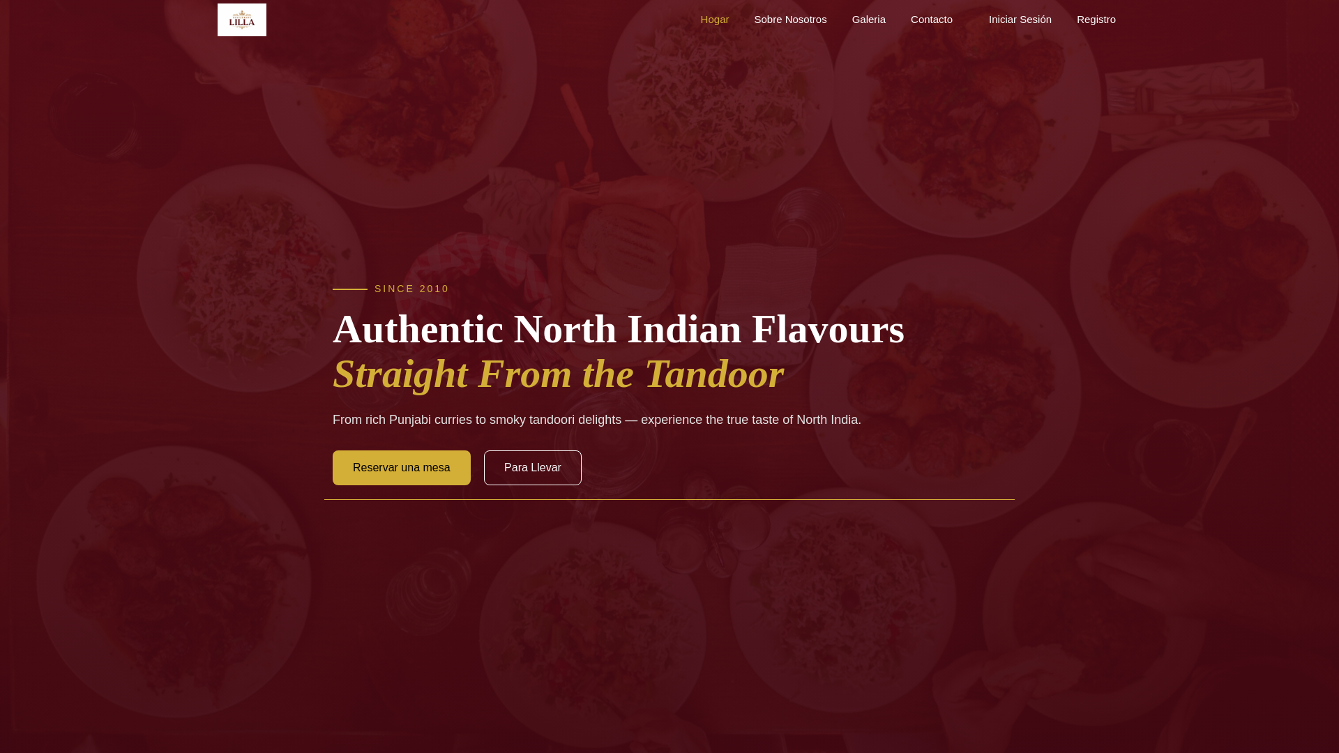 website screenshot of https://restaurantlilla.com