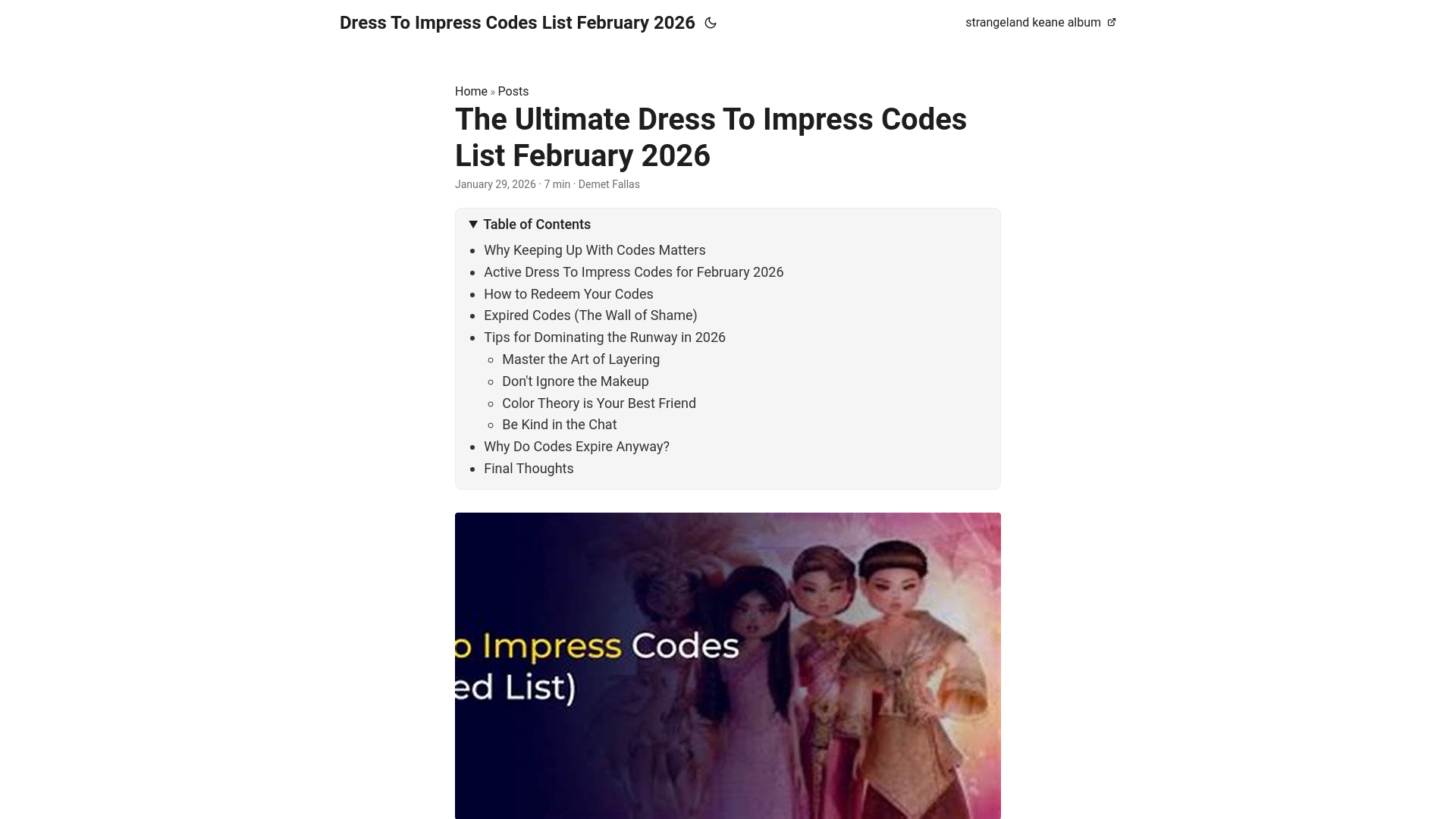 website screenshot of https://dresstoimpresscodeslistfebruary2026.pages.dev/