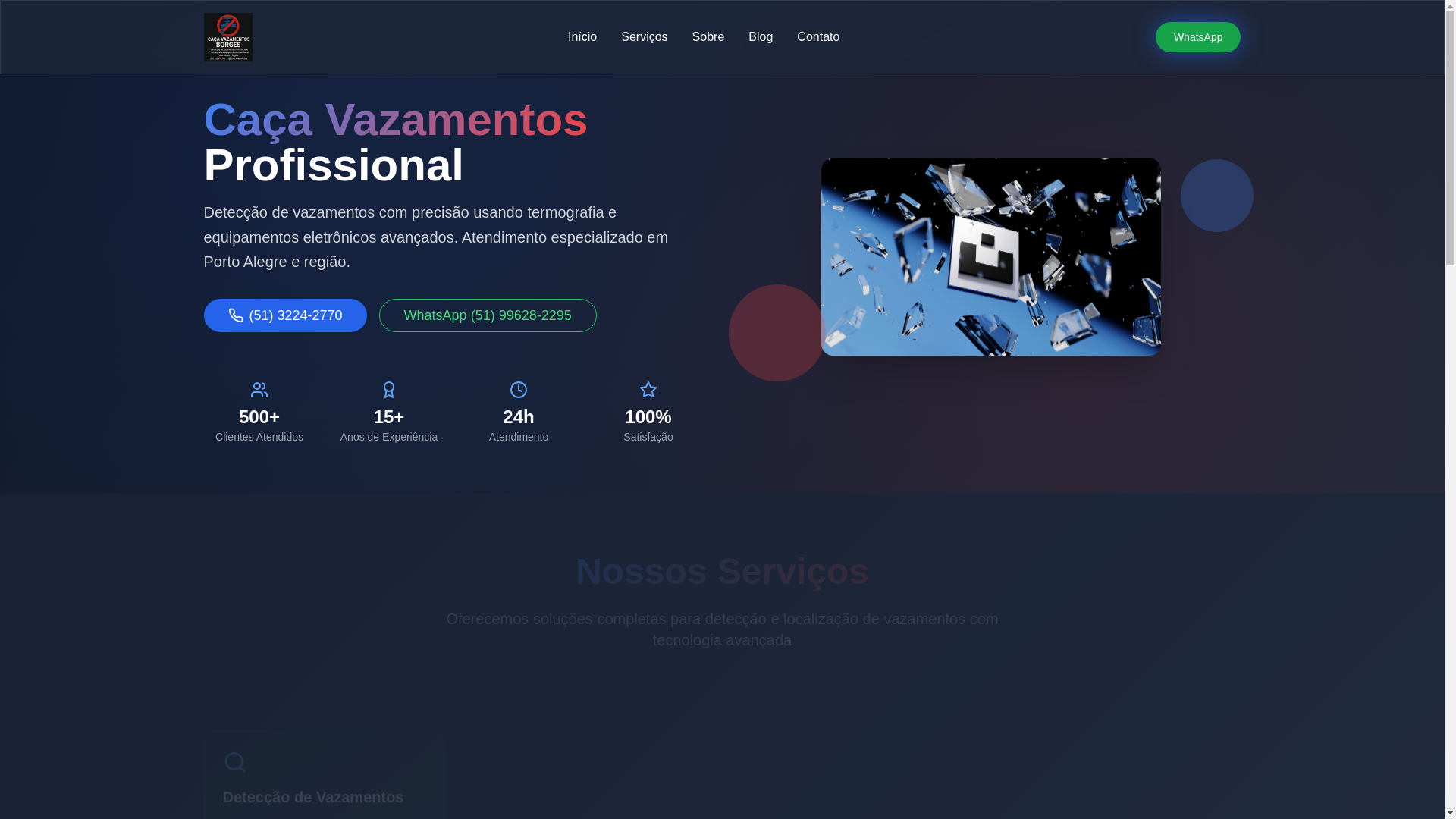 website screenshot of https://detectavazamentospoa.com.br/