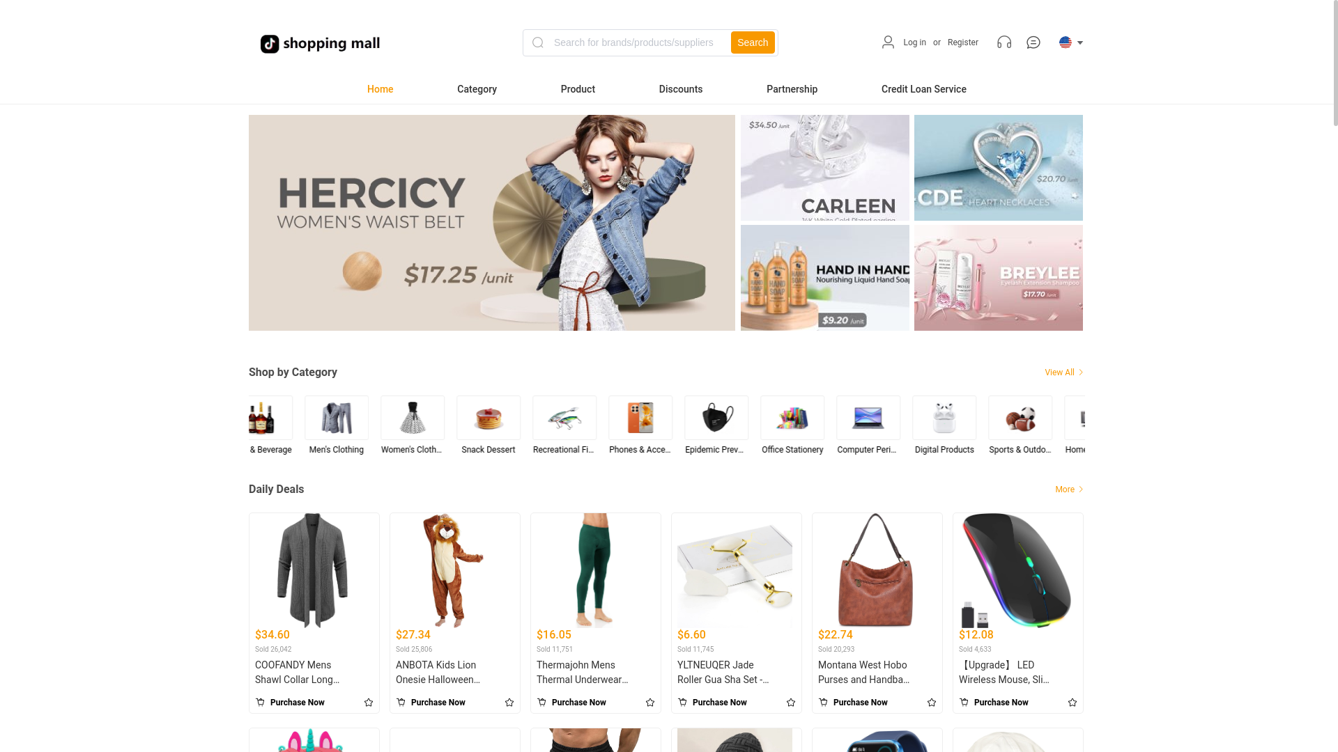website screenshot of https://jinshangmall.top/
