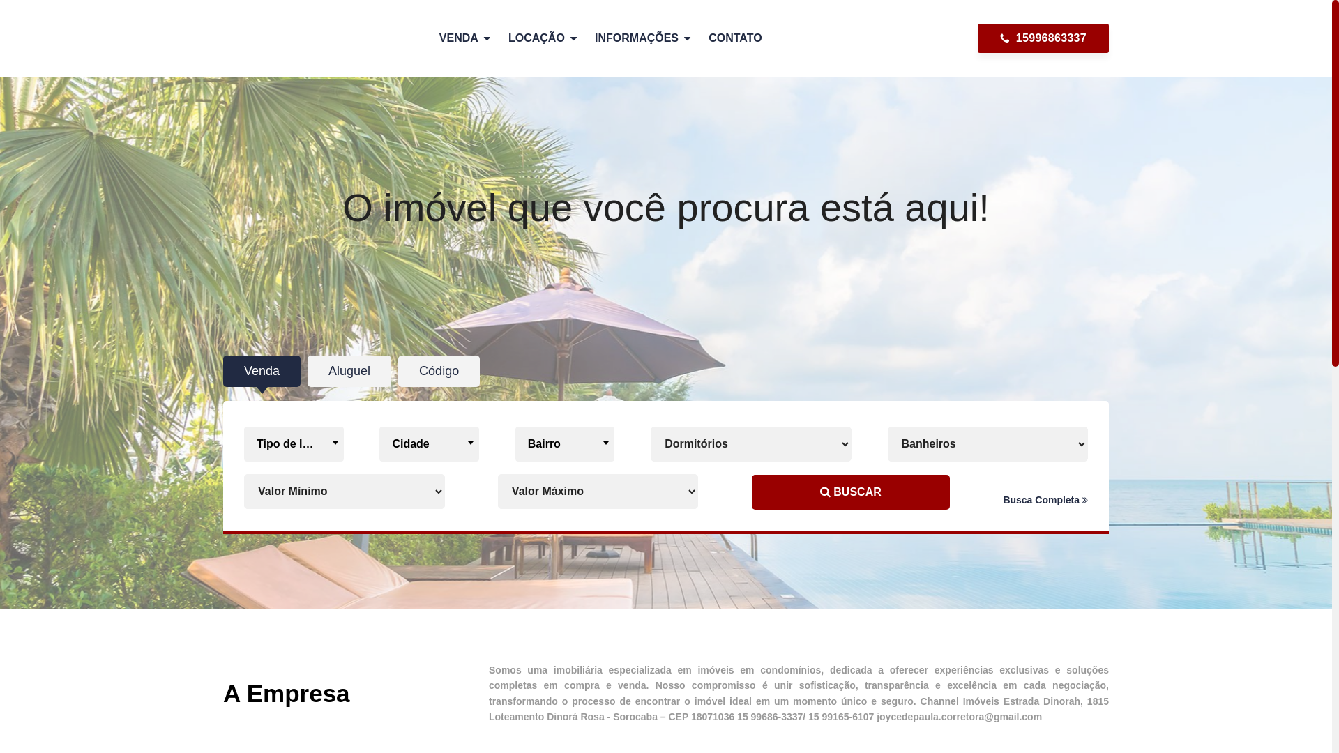 website screenshot of https://channelimoveis.com.br/