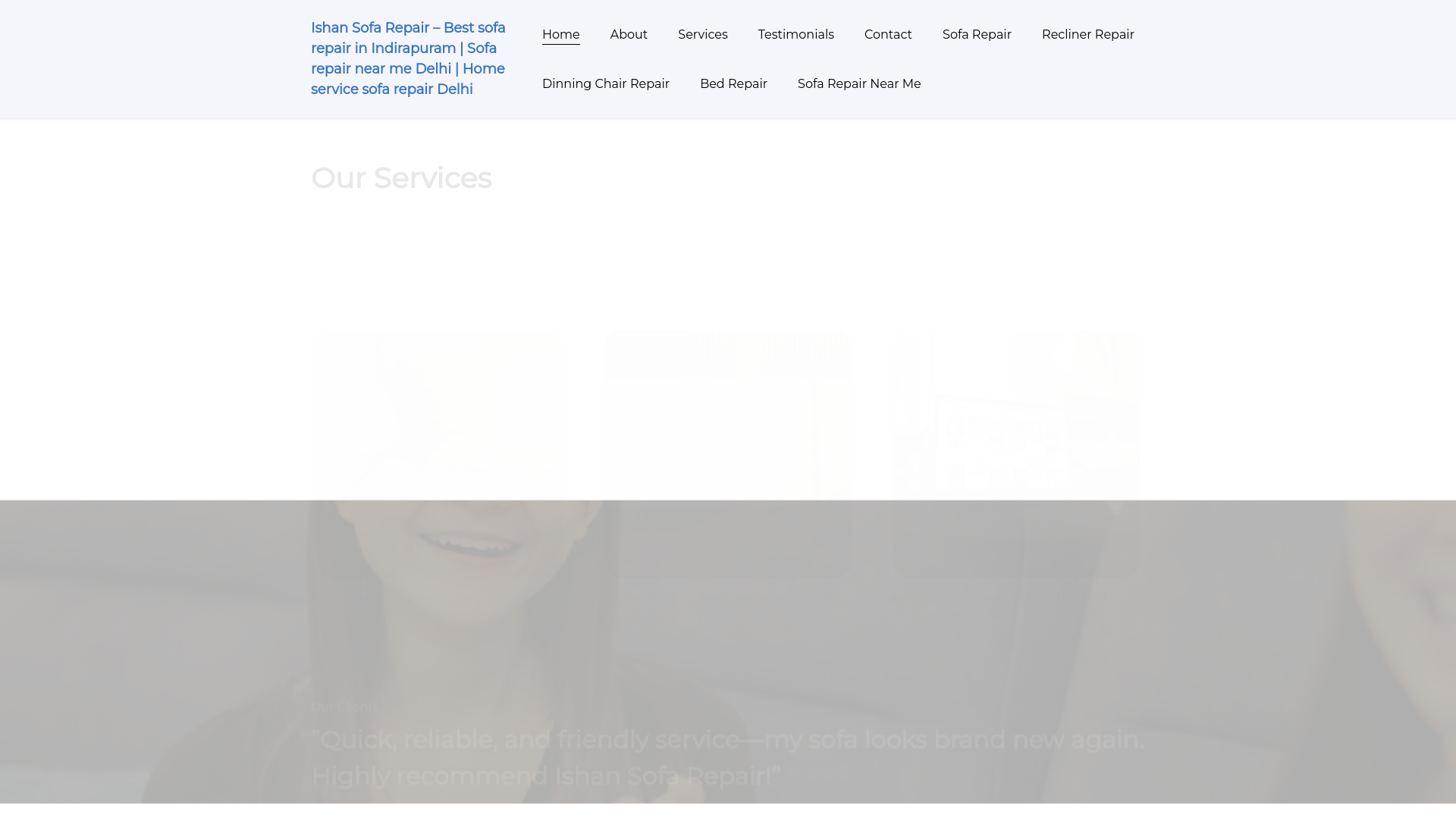 website screenshot of https://sofarepairindirapuram.com/