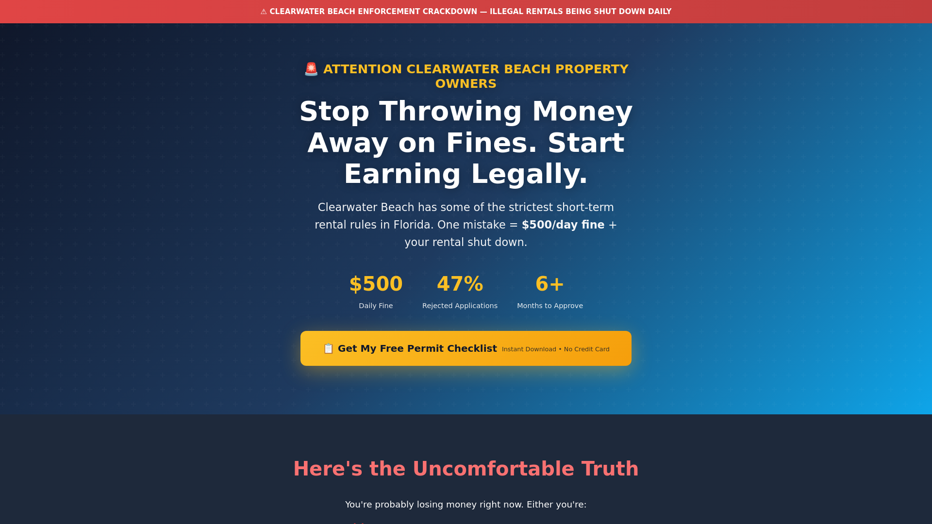 website screenshot of https://clearwaterbeachrentalguide.com/