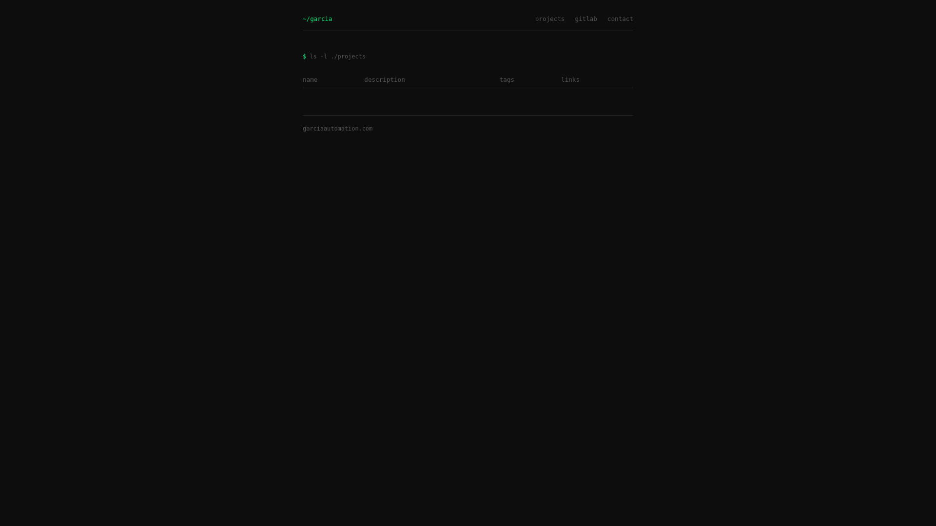 website screenshot of https://garciaautomation.pages.dev/