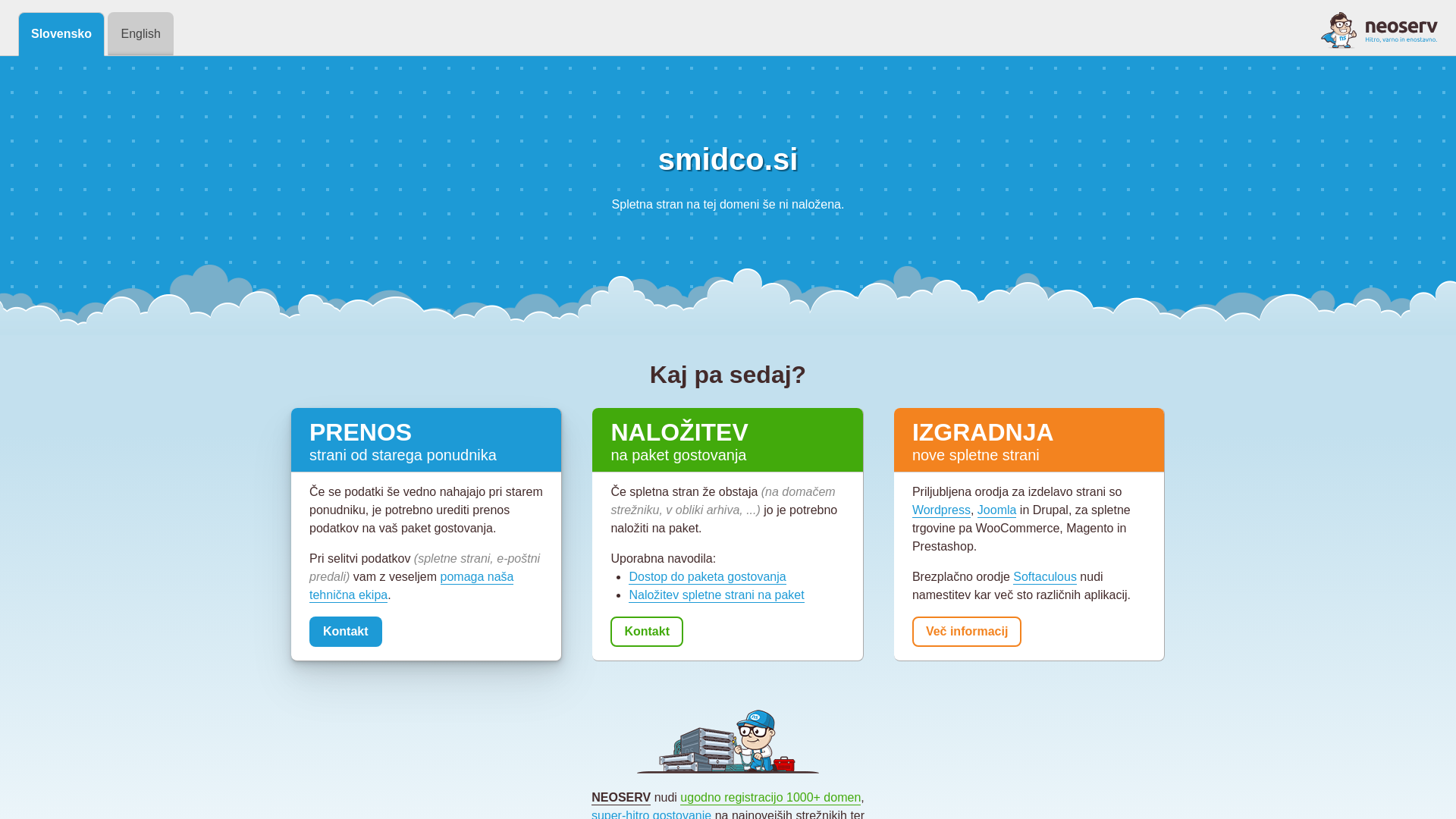 website screenshot of https://smidco.si/