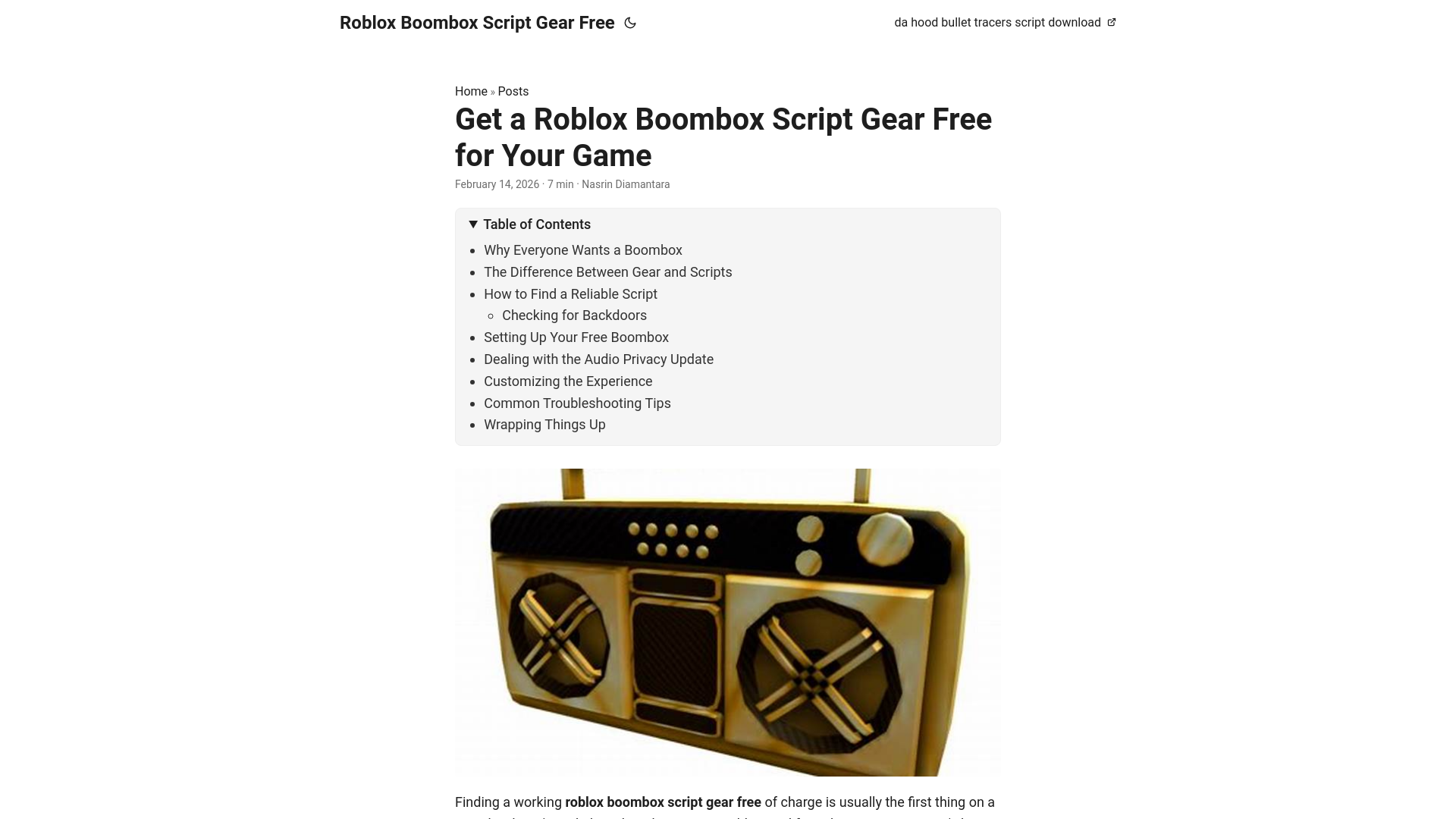 website screenshot of https://roblox-boombox-script-gear-free.pages.dev/