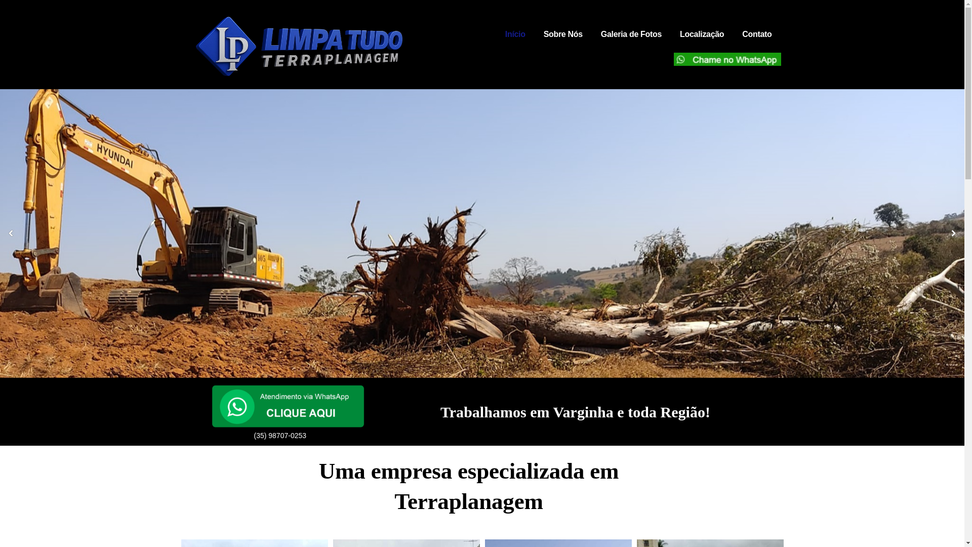 website screenshot of https://limpatudoterraplanagem.com.br/