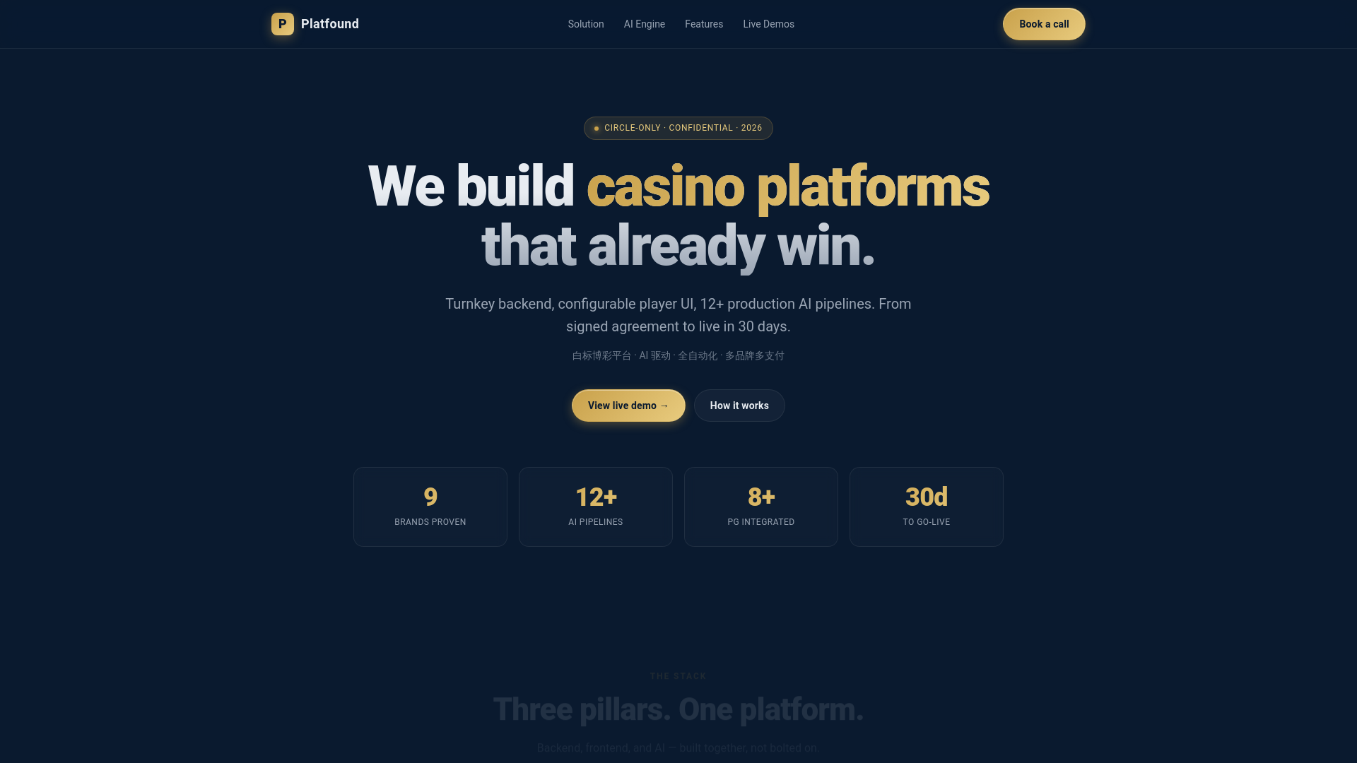 website screenshot of https://platfound.win/