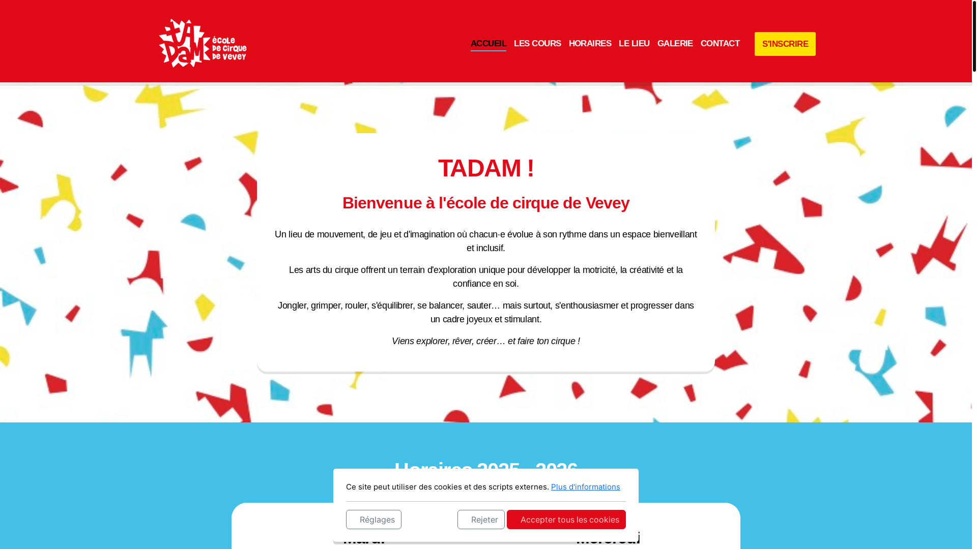 website screenshot of https://cirquetadam.ch/
