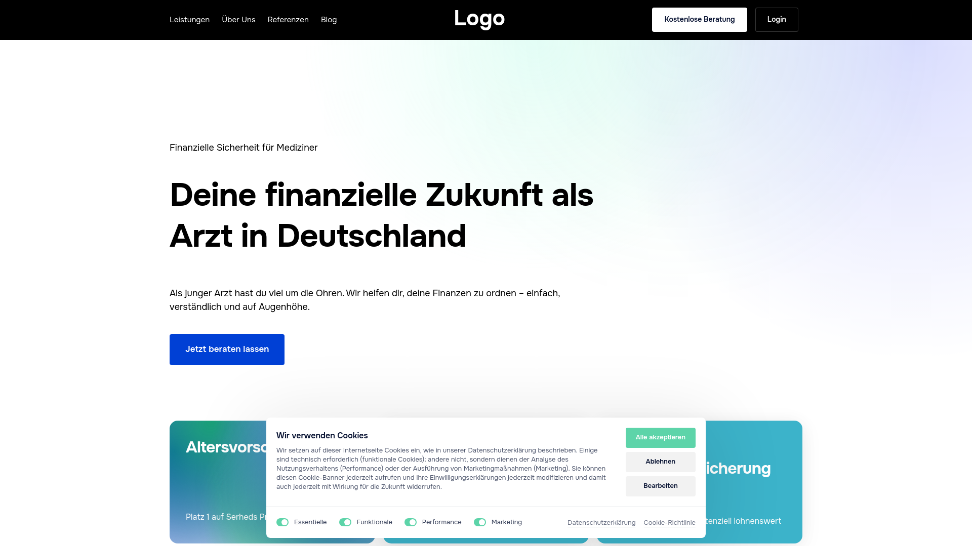 website screenshot of https://arztfahrplan.de/