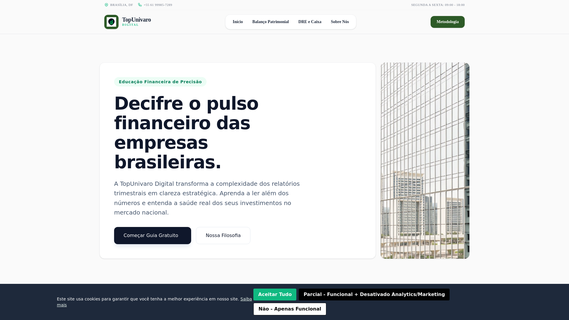 website screenshot of https://topunivaro.digital/
