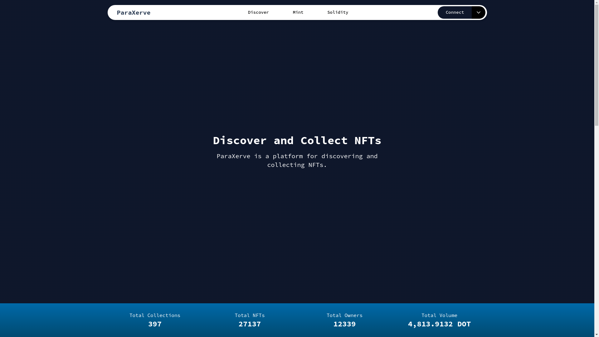 website screenshot of https://paraxerve-nft-hub.pages.dev/