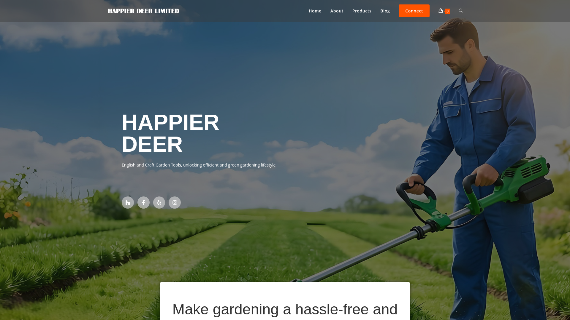 website screenshot of https://happierdeerlimited.com/