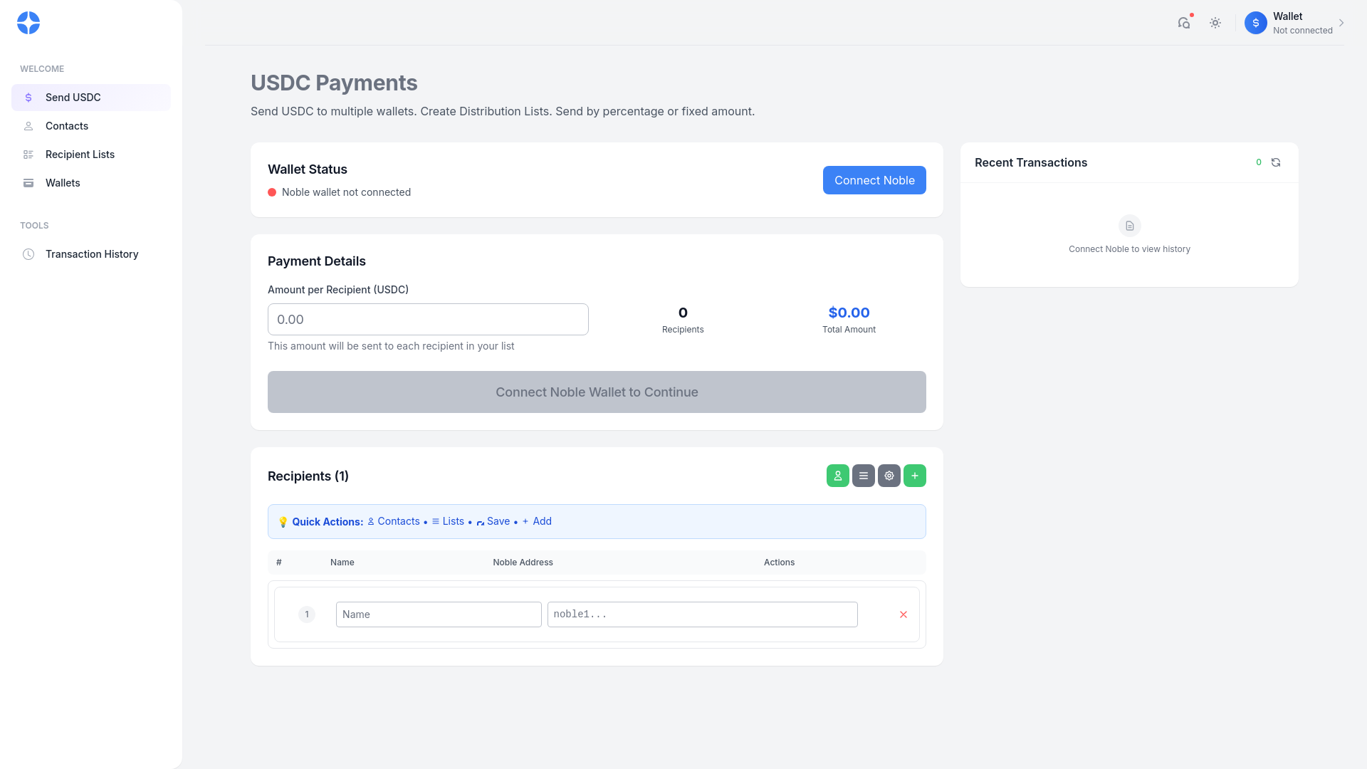 website screenshot of https://payusdc.app/