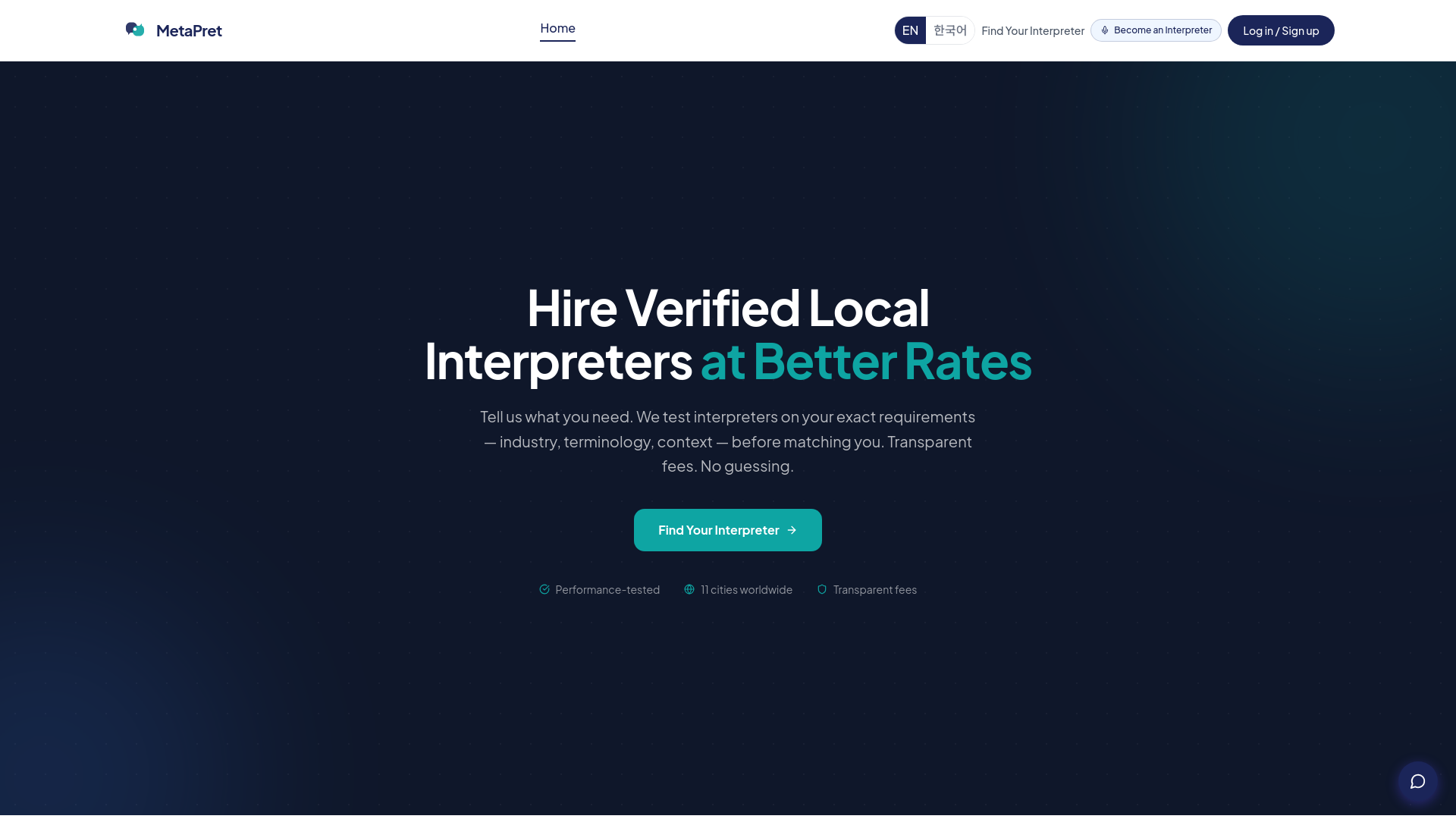 website screenshot of https://metapret.net/