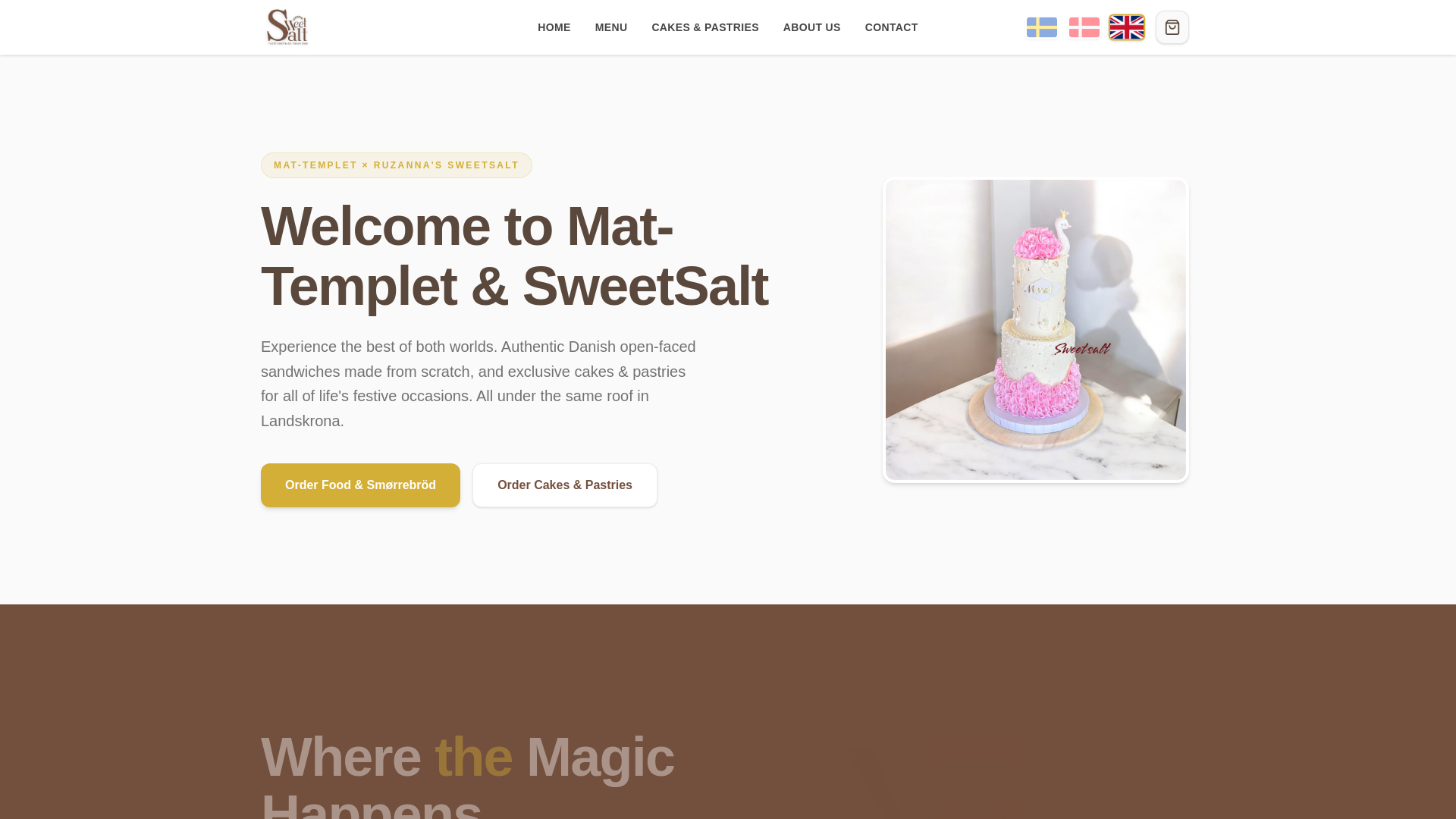 website screenshot of https://sweetsalt.se