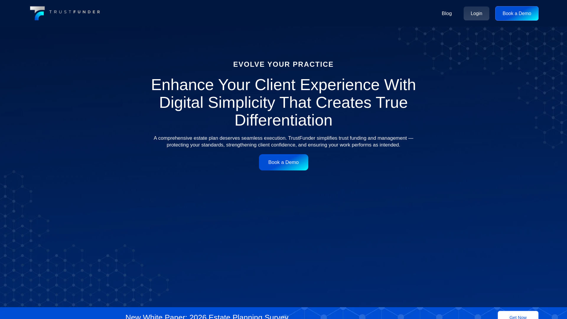 website screenshot of https://gettrustfunder.ai
