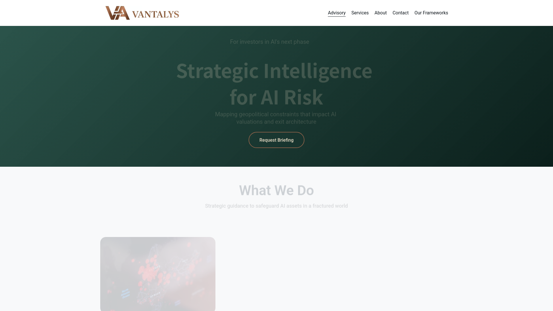 website screenshot of https://vantalys.com/