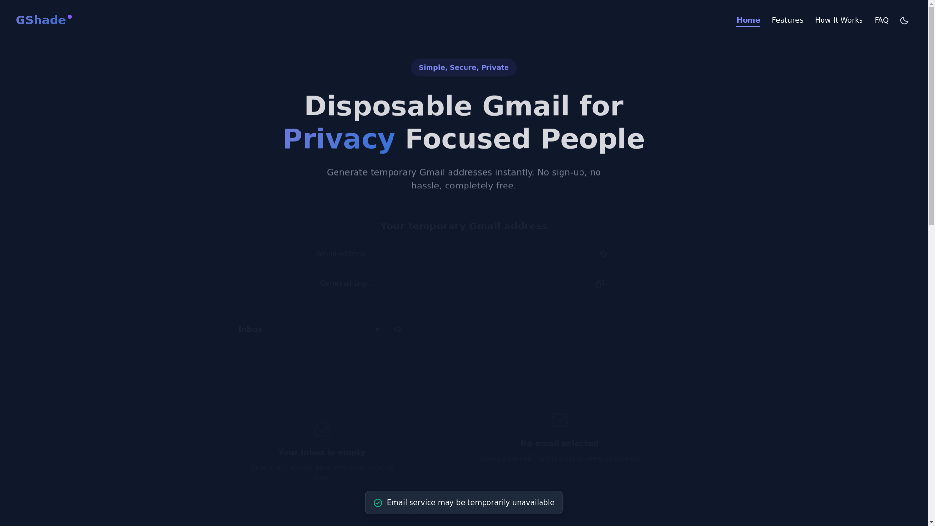 website screenshot of https://gshade.pages.dev/
