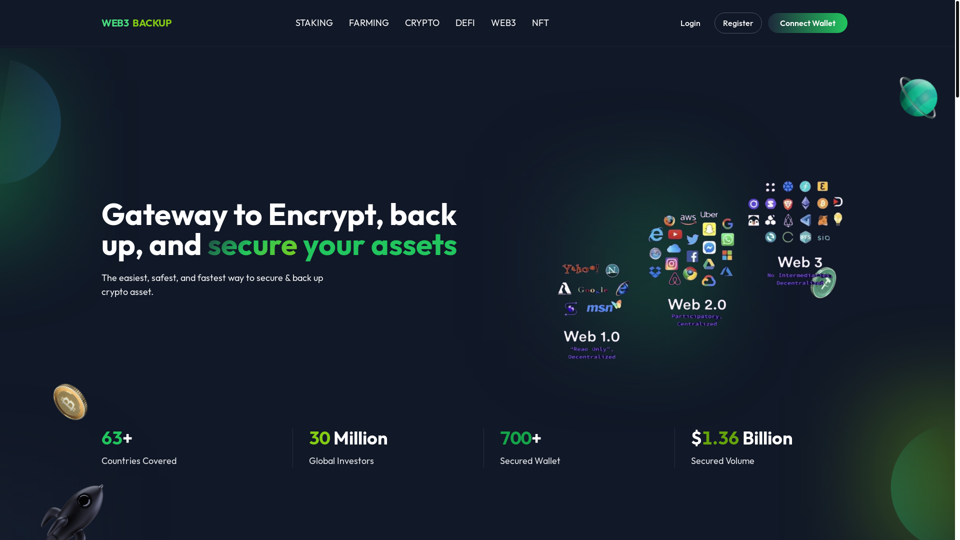 website screenshot of https://web3-backups.com/